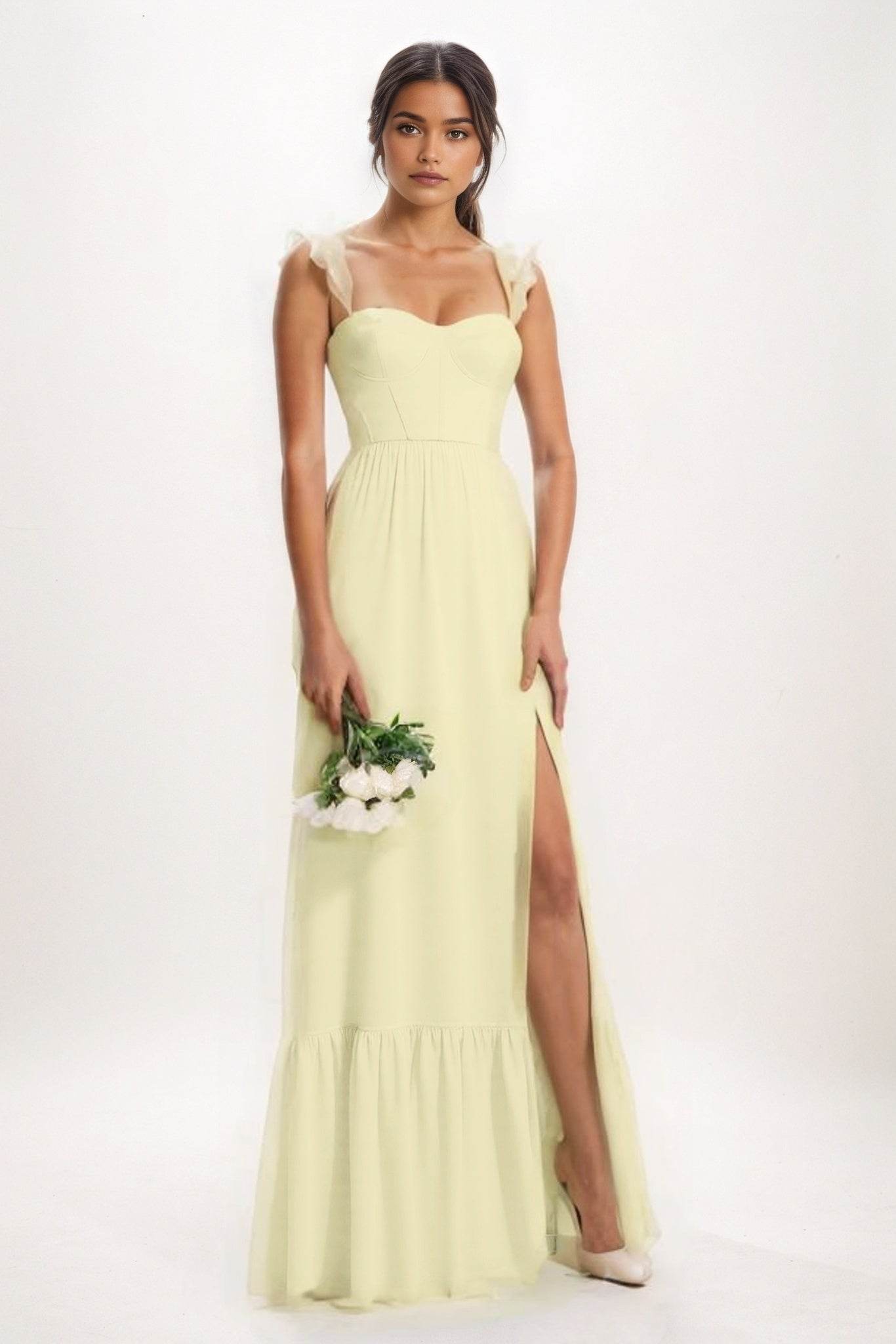 A-Line Maxi Chiffon Bridesmaid Dress CB0823