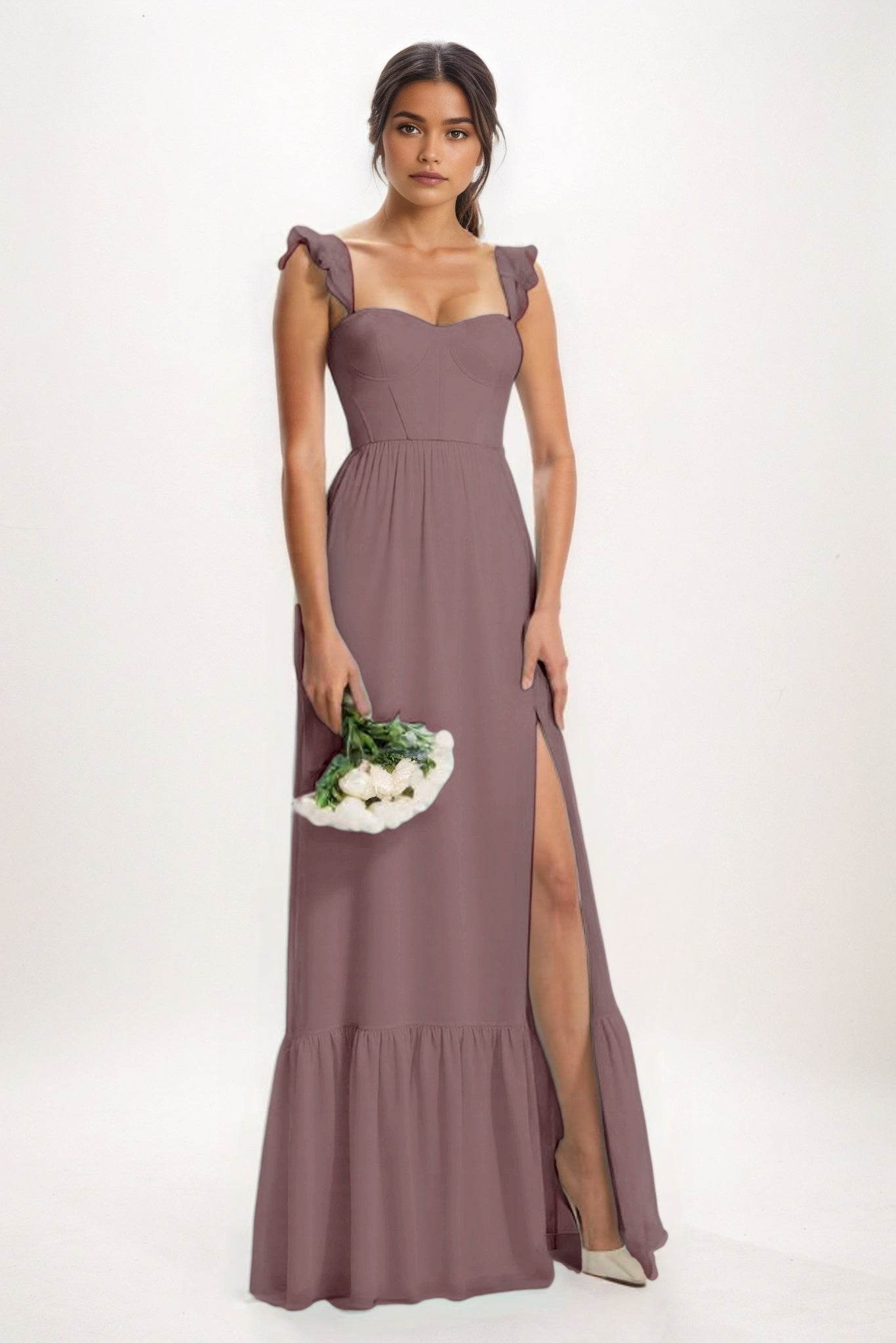 A-Line Maxi Chiffon Bridesmaid Dress CB0823