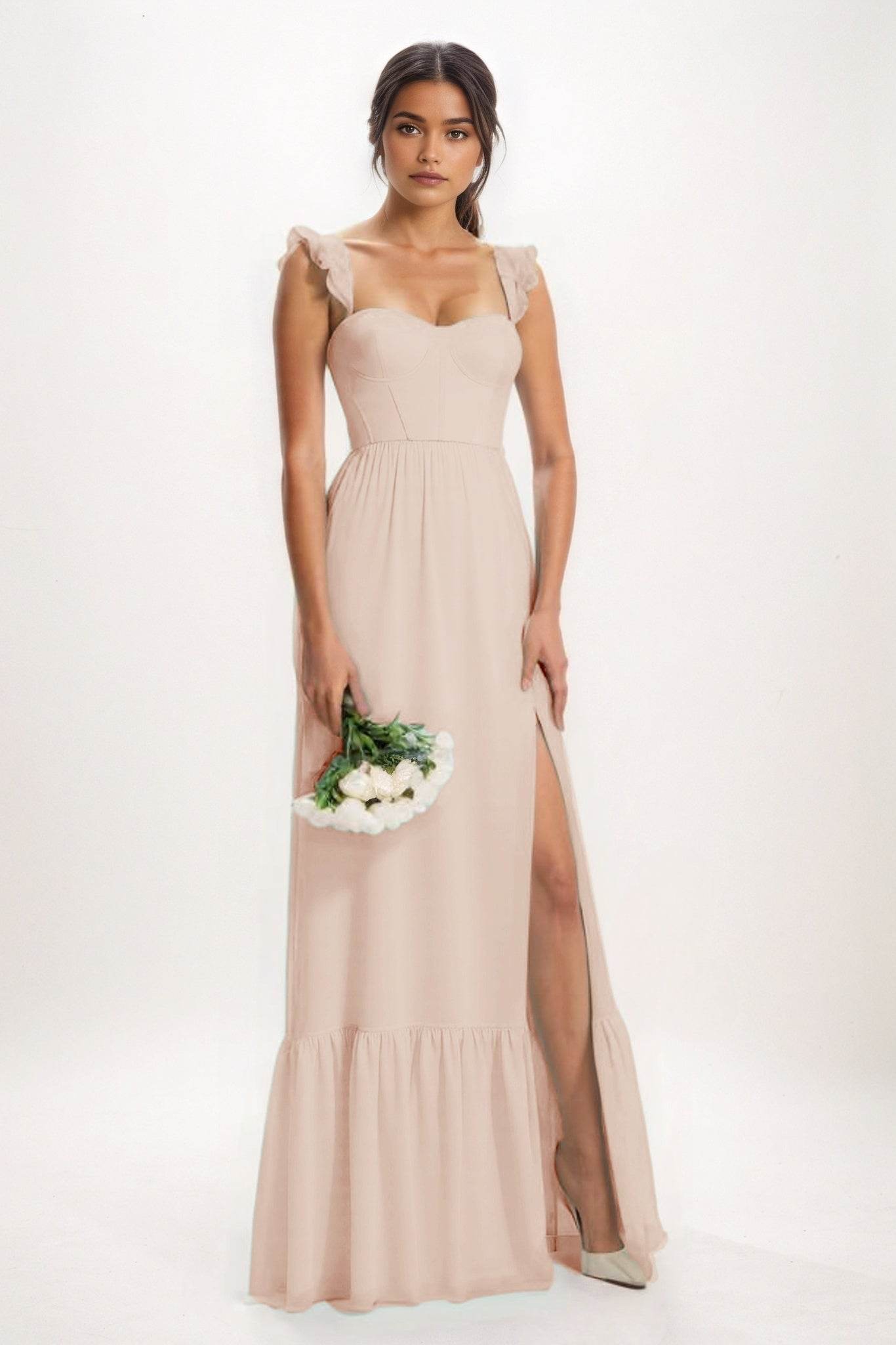 A-Line Maxi Chiffon Bridesmaid Dress CB0823