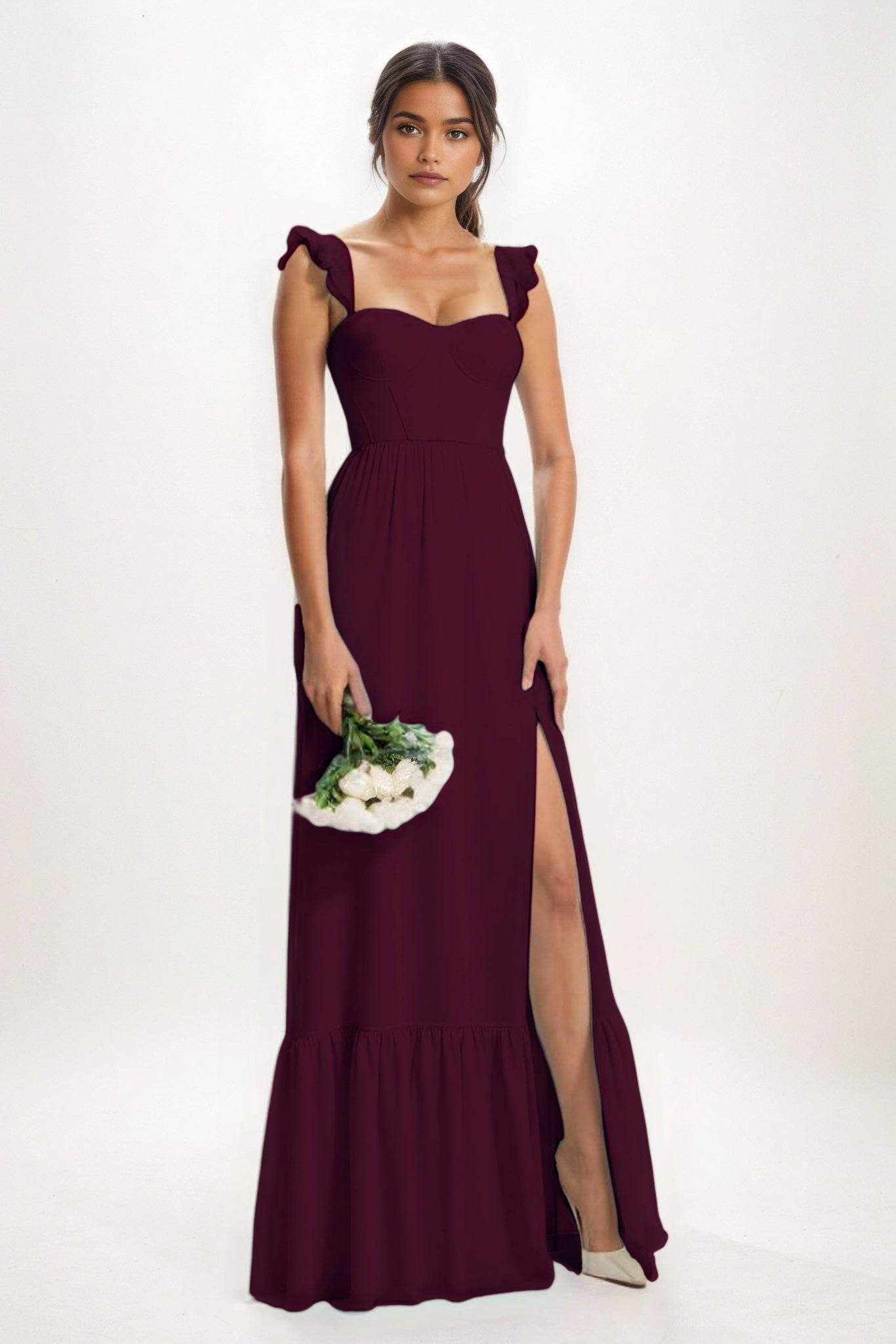 A-Line Maxi Chiffon Bridesmaid Dress CB0823