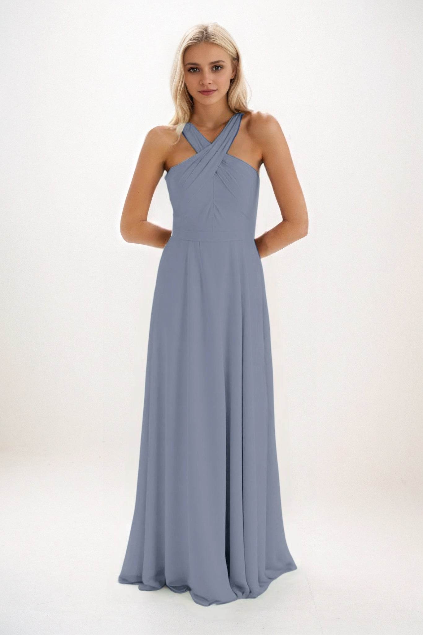 A-Line Maxi Chiffon Bridesmaid Dress CB0824