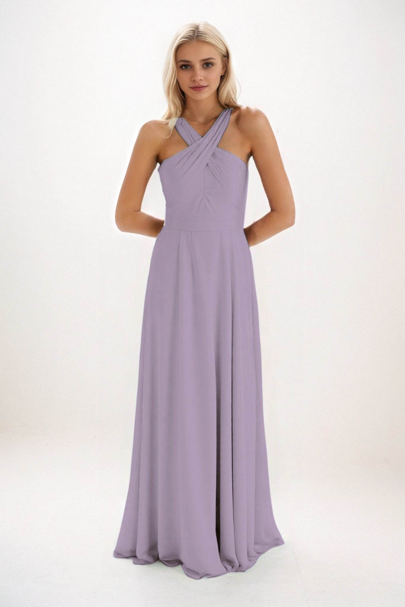 A-Line Maxi Chiffon Bridesmaid Dress CB0824