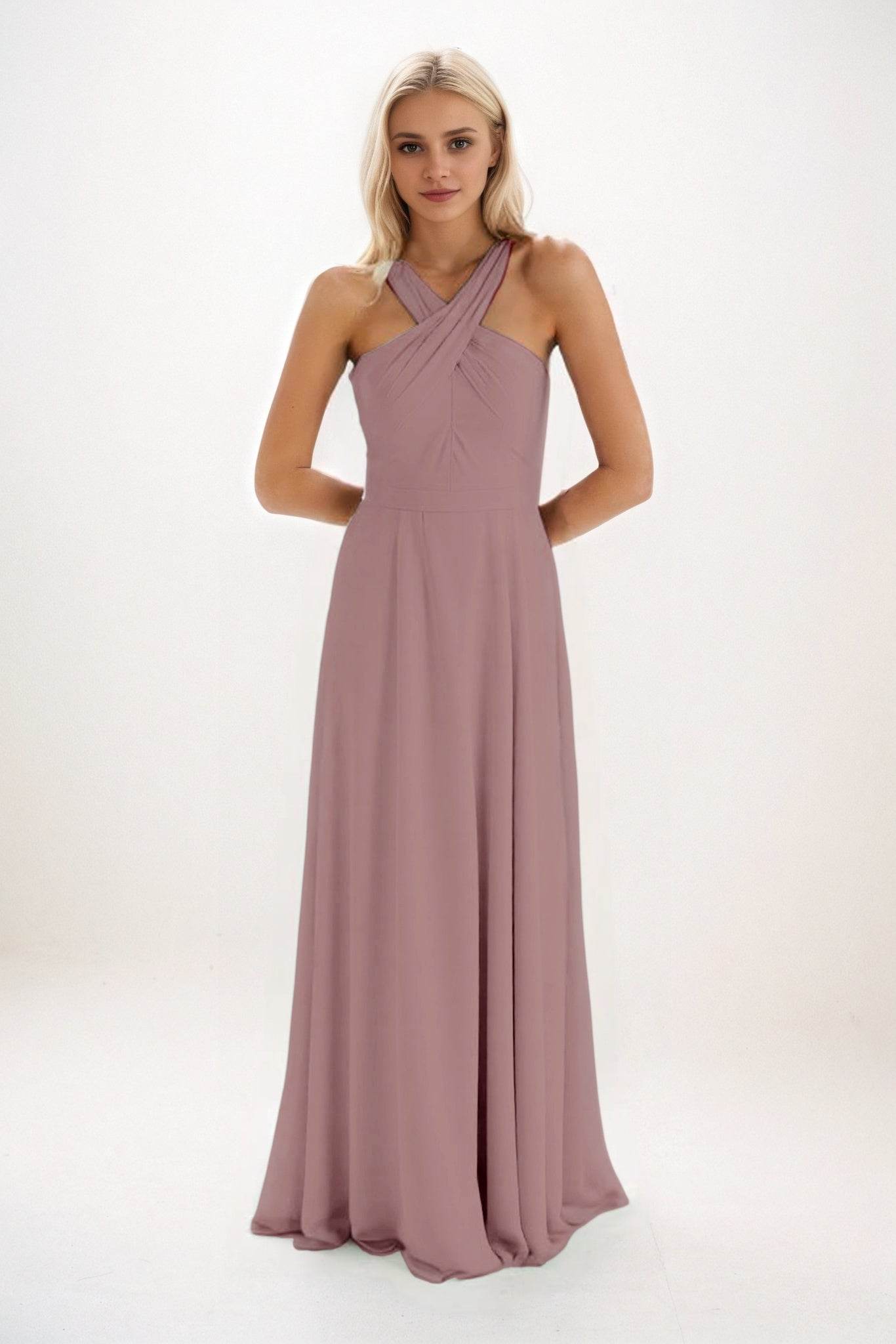 A-Line Maxi Chiffon Bridesmaid Dress CB0824
