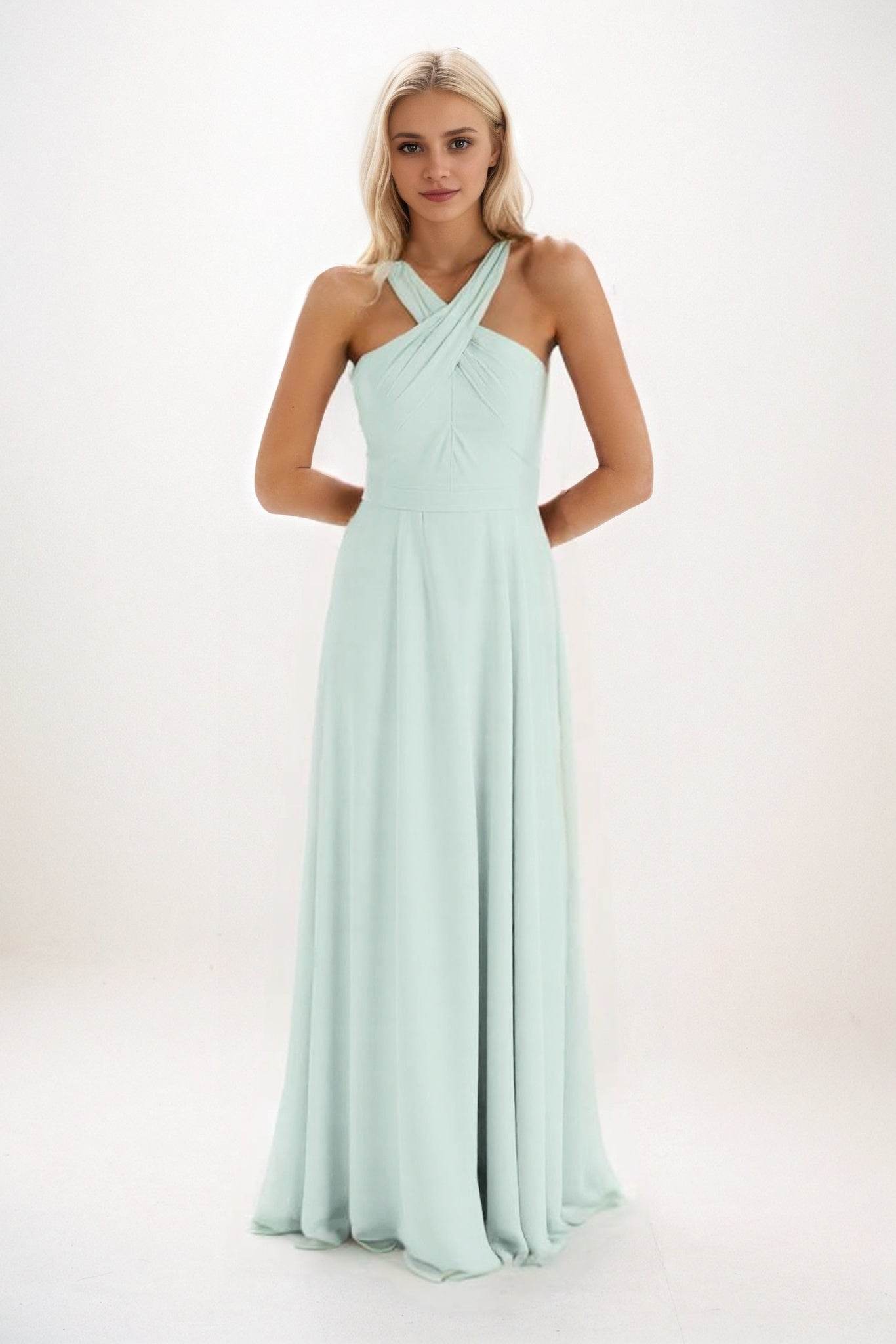 A-Line Maxi Chiffon Bridesmaid Dress CB0824