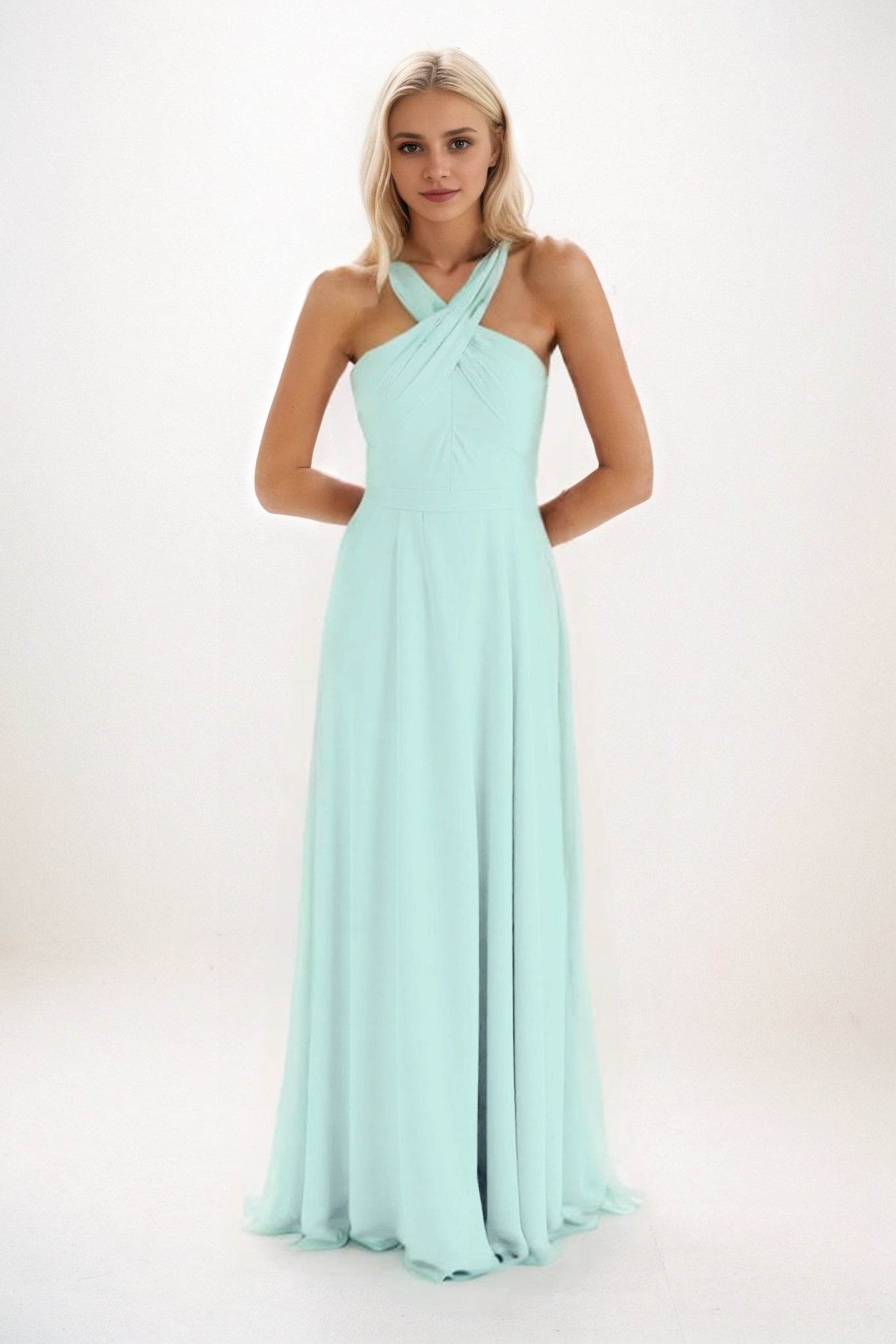 A-Line Maxi Chiffon Bridesmaid Dress CB0824