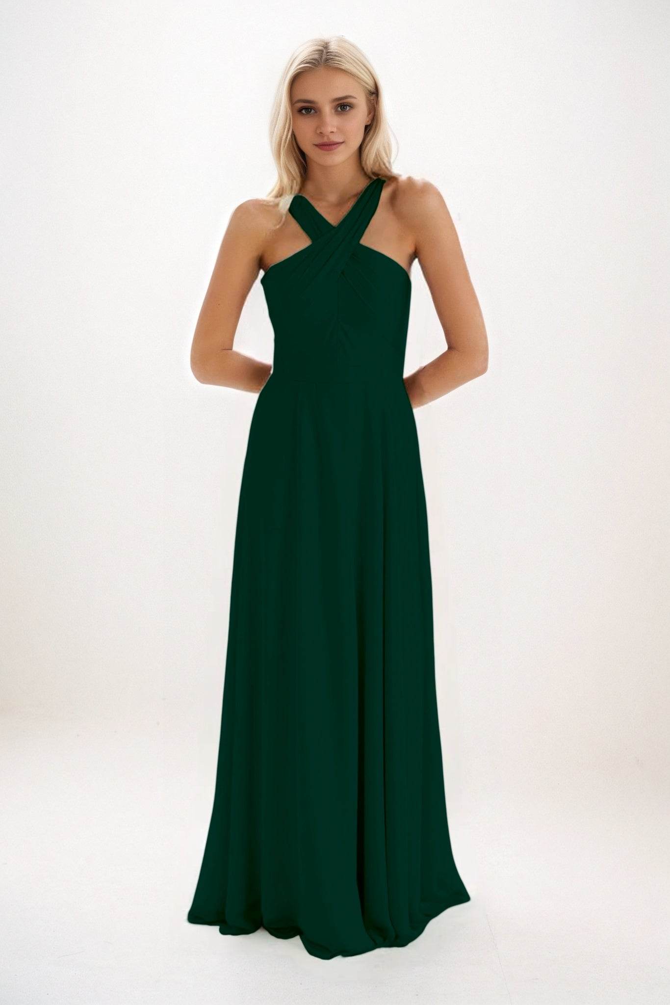 A-Line Maxi Chiffon Bridesmaid Dress CB0824