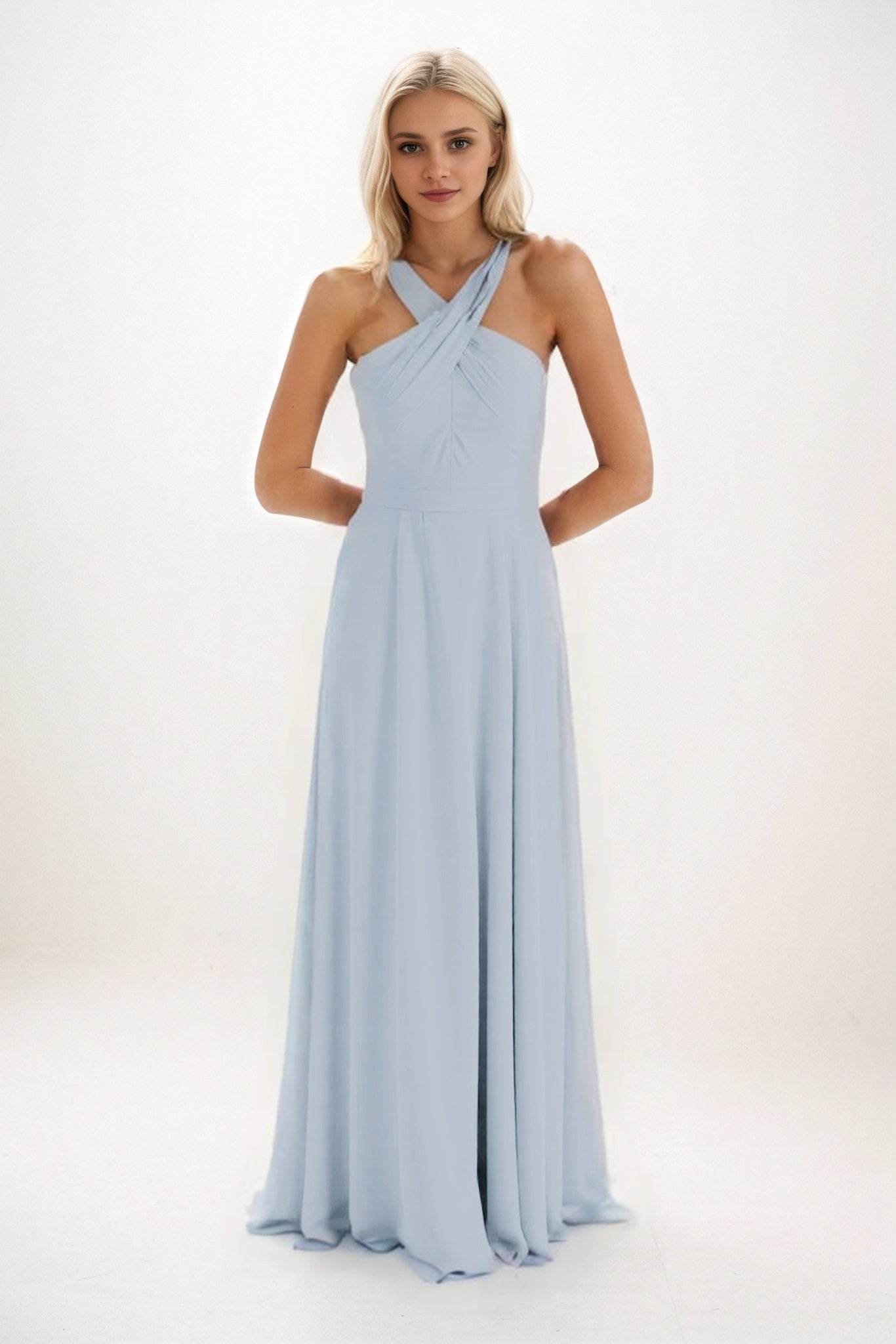 A-Line Maxi Chiffon Bridesmaid Dress CB0824