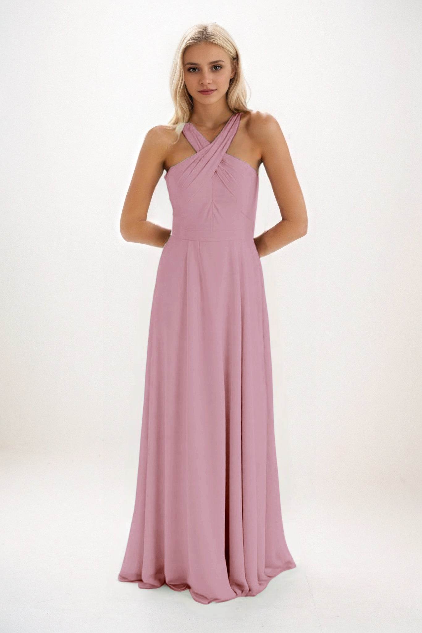 A-Line Maxi Chiffon Bridesmaid Dress CB0824