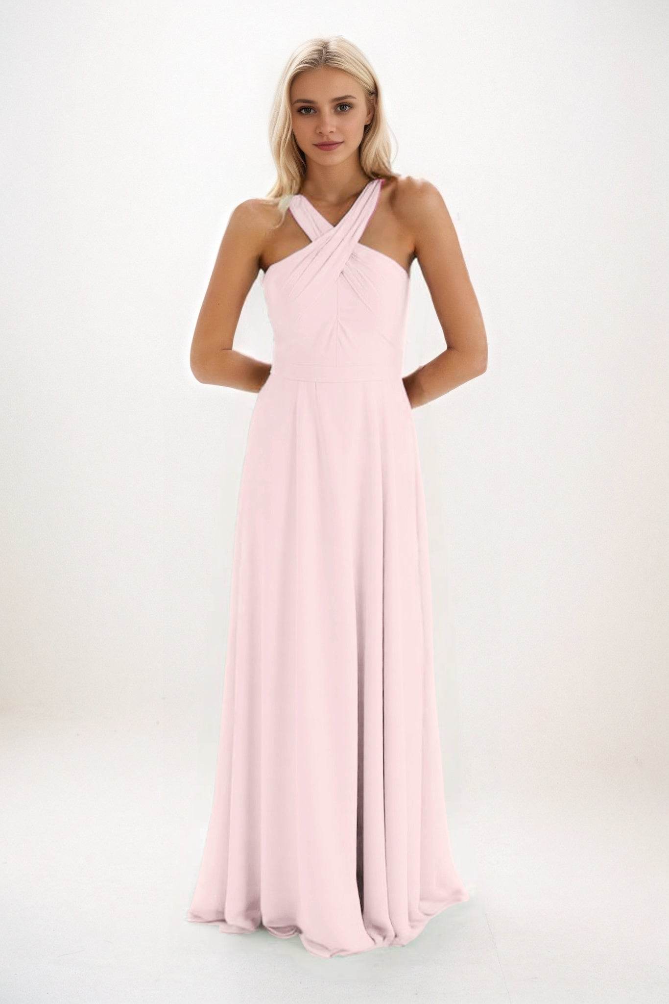 A-Line Maxi Chiffon Bridesmaid Dress CB0824