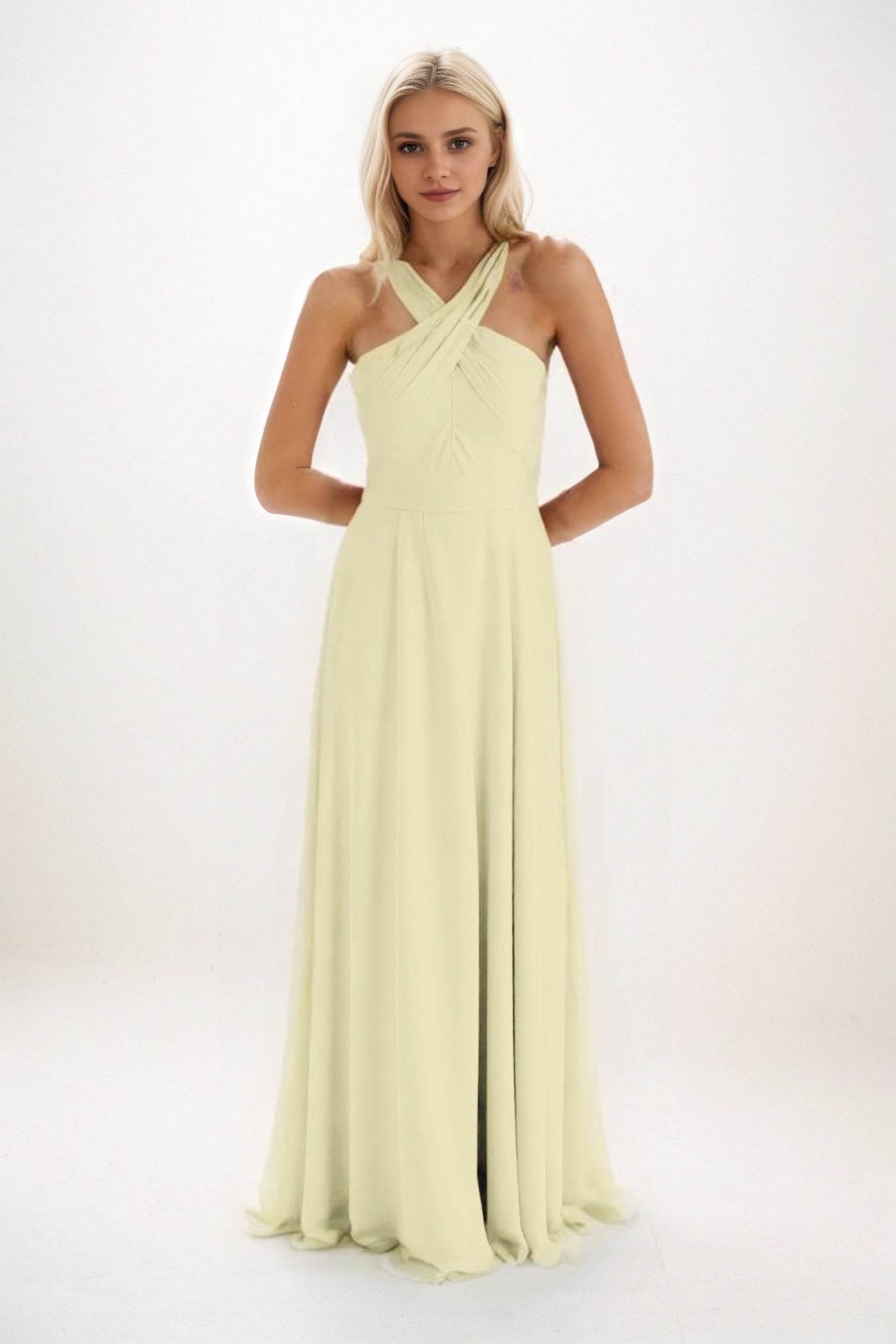 A-Line Maxi Chiffon Bridesmaid Dress CB0824