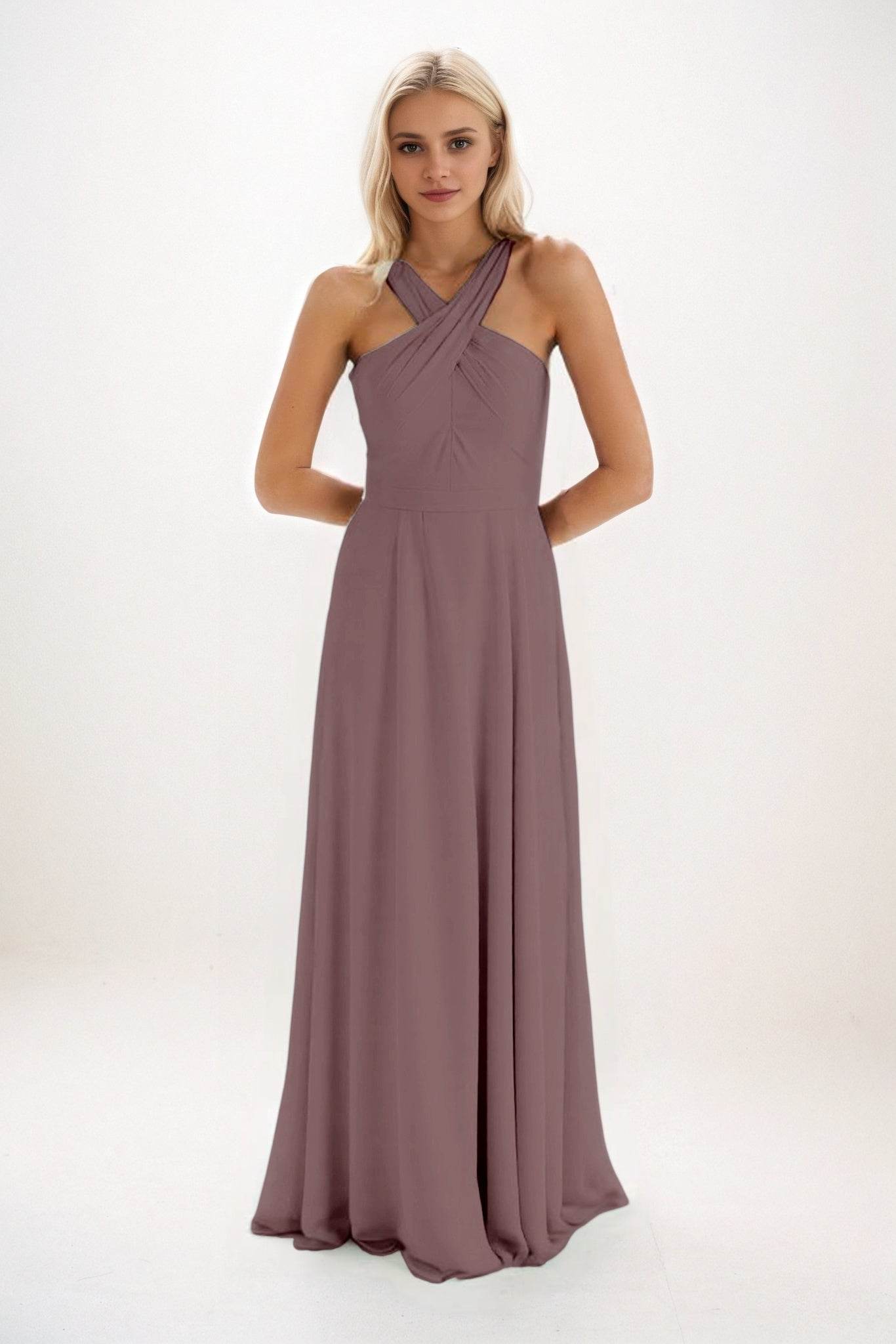 A-Line Maxi Chiffon Bridesmaid Dress CB0824