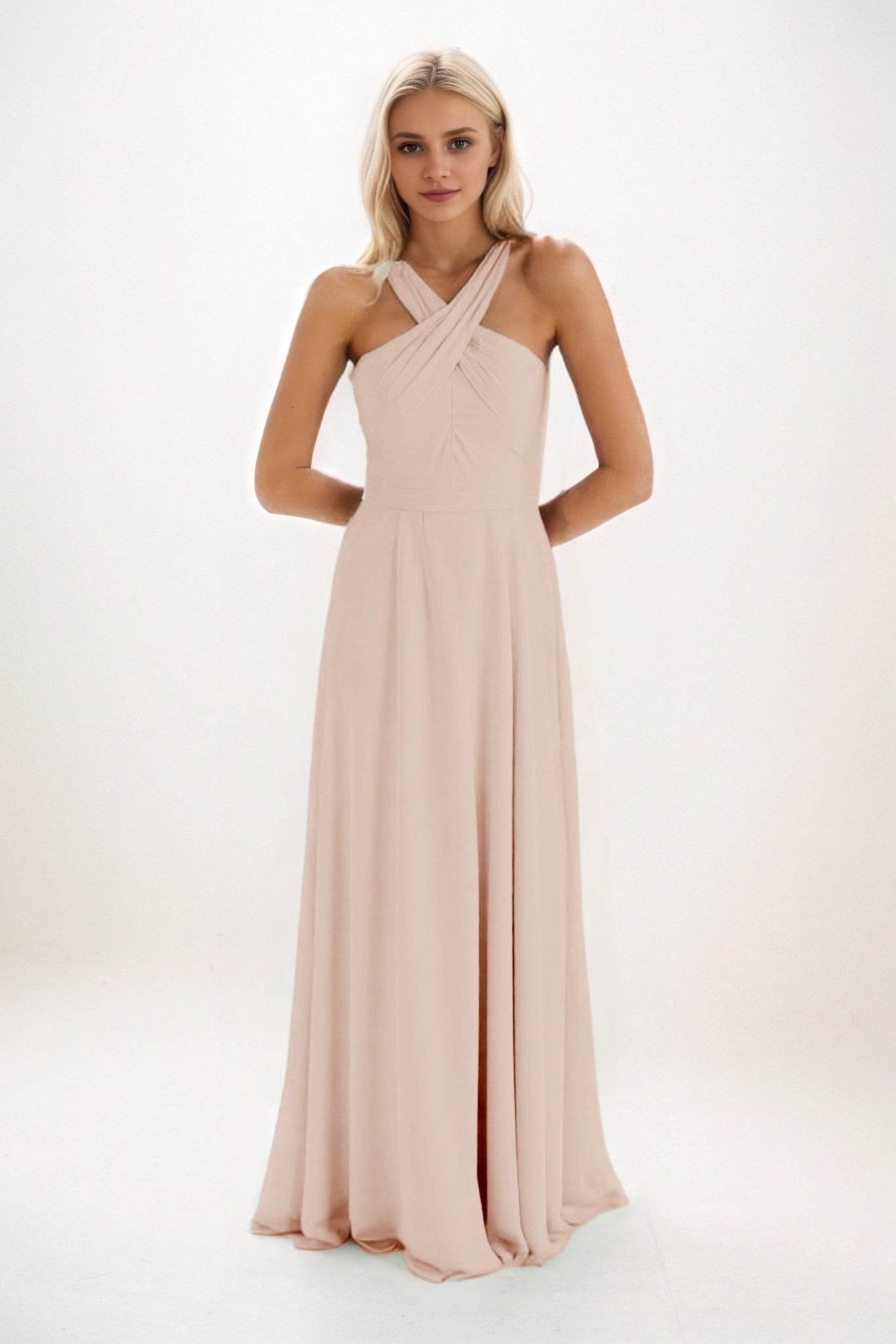 A-Line Maxi Chiffon Bridesmaid Dress CB0824