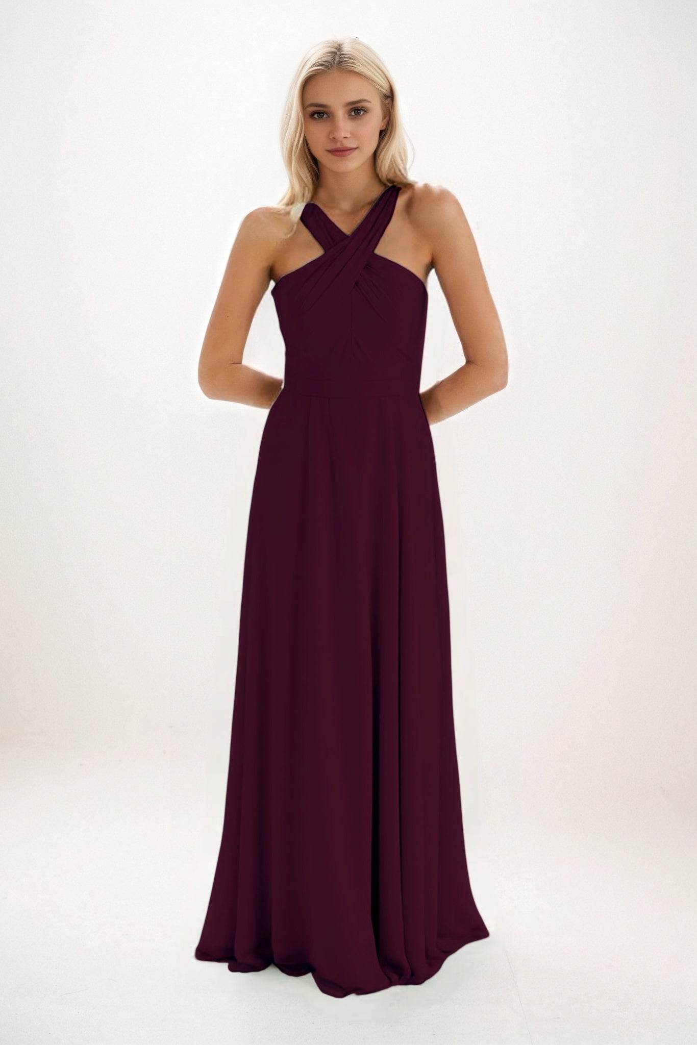 A-Line Maxi Chiffon Bridesmaid Dress CB0824