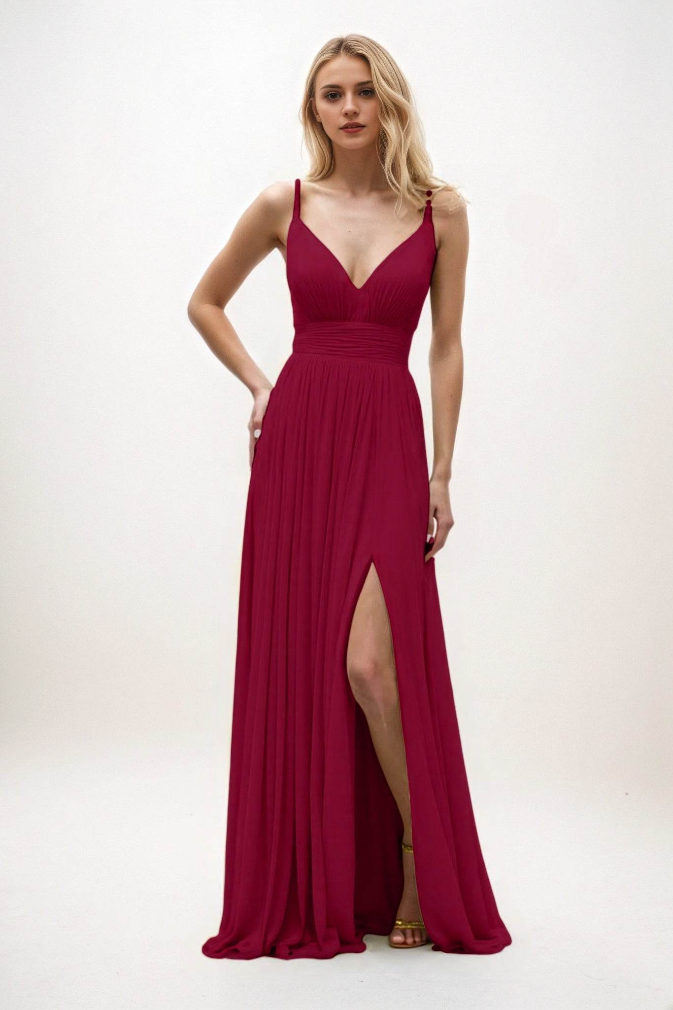 A-Line Maxi Chiffon Bridesmaid Dress CB0825