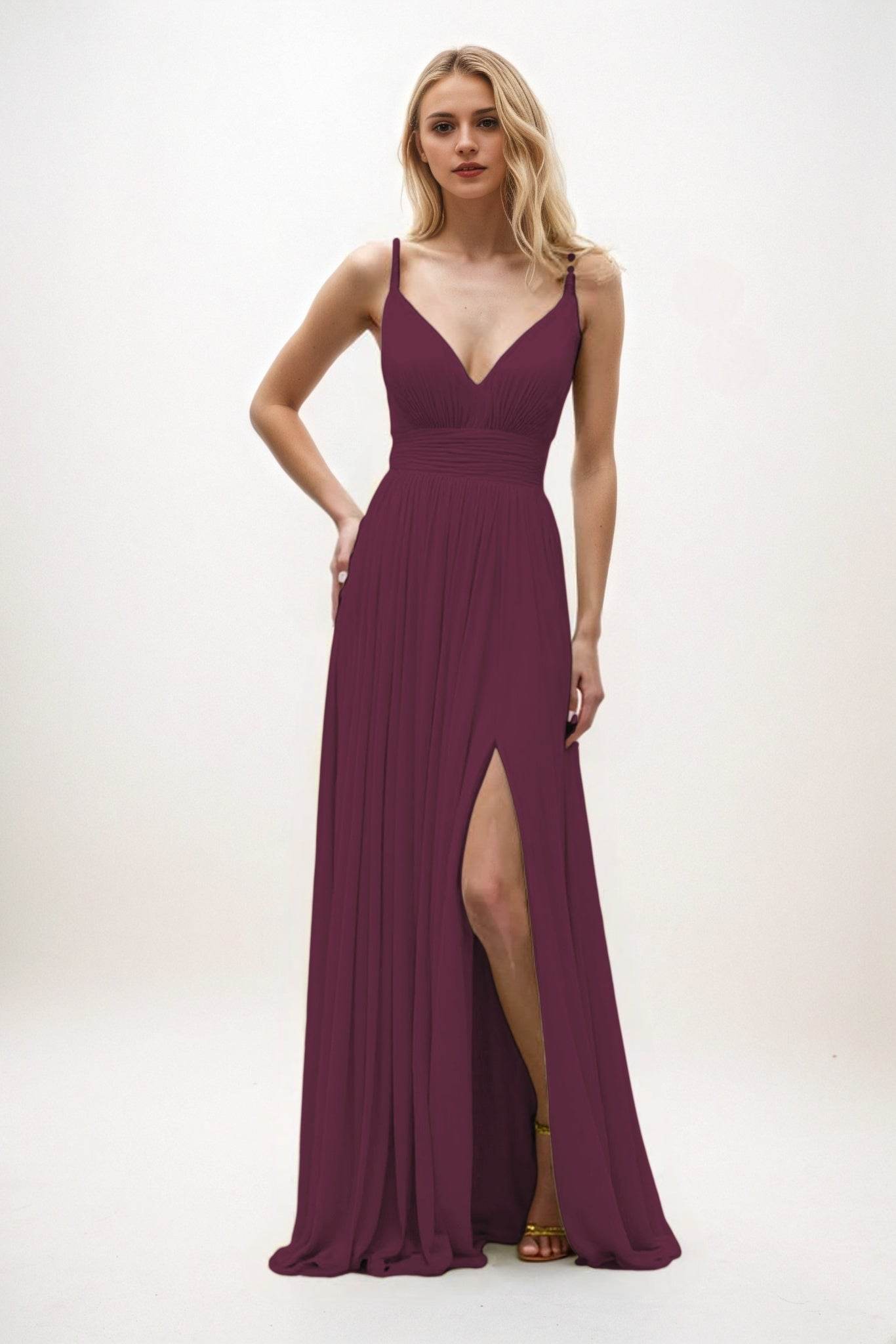 A-Line Maxi Chiffon Bridesmaid Dress CB0825
