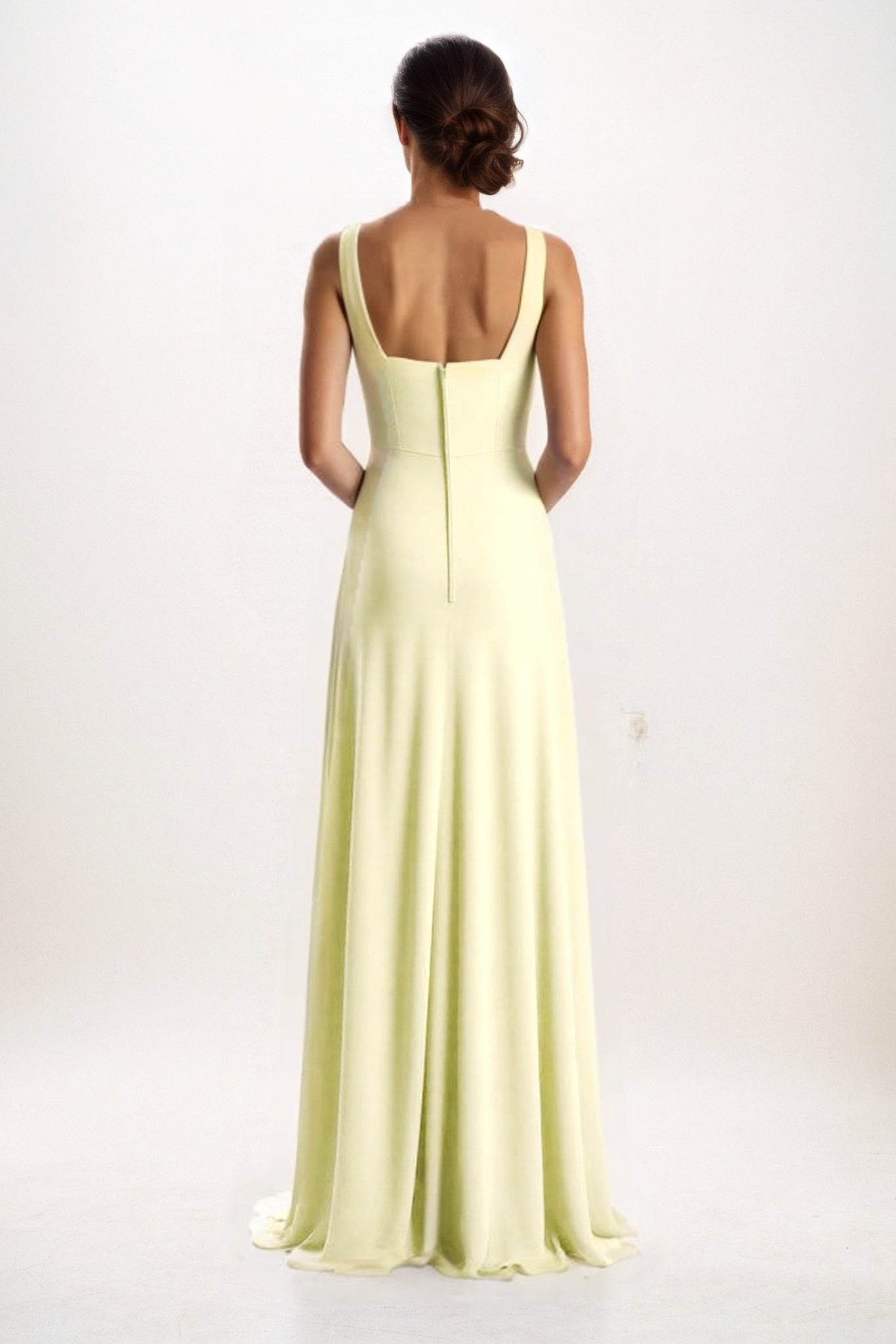 Sheath-Column Maxi Chiffon Bridesmaid Dress CB0826