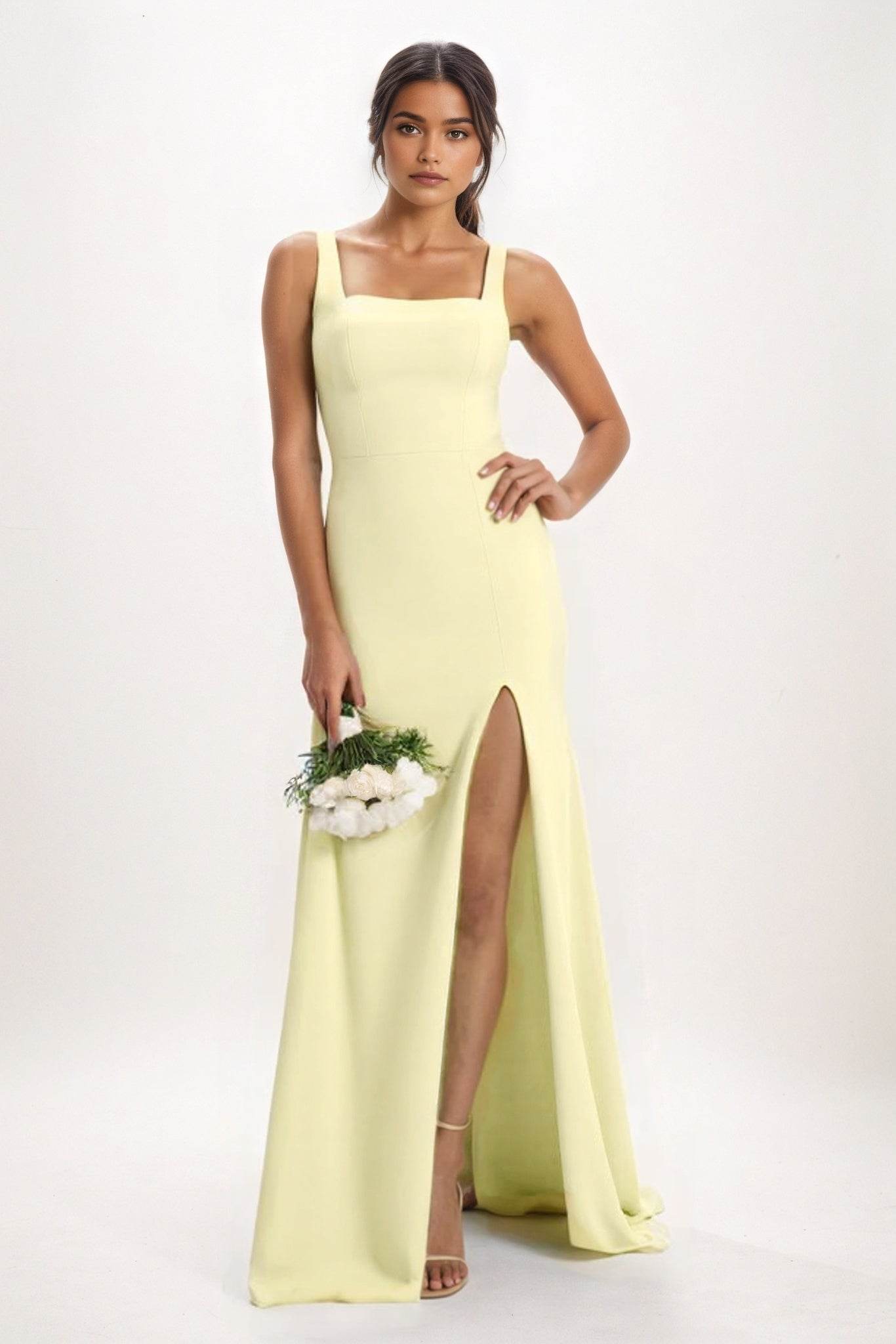 Sheath-Column Maxi Chiffon Bridesmaid Dress CB0826