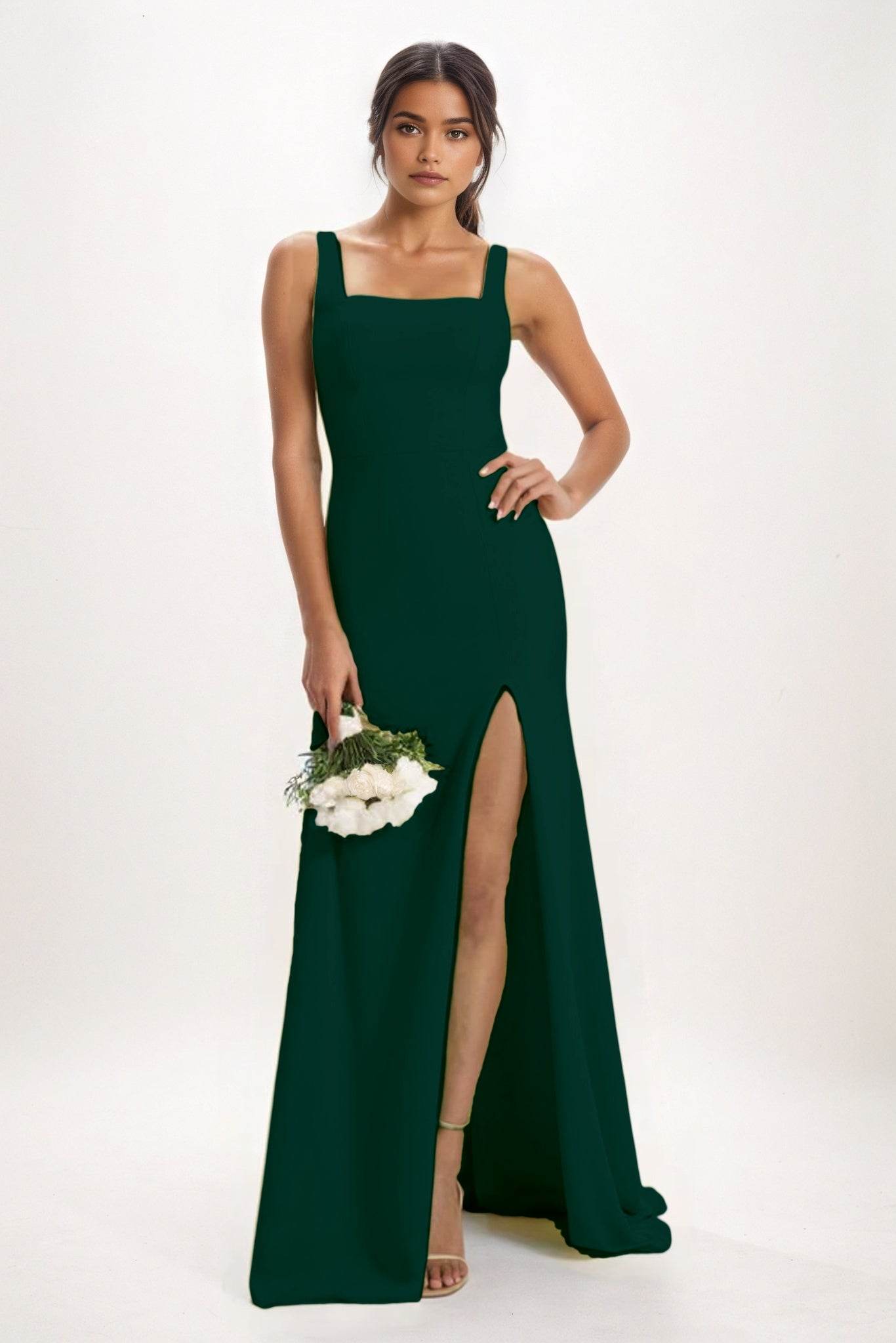 Sheath-Column Maxi Chiffon Bridesmaid Dress CB0826