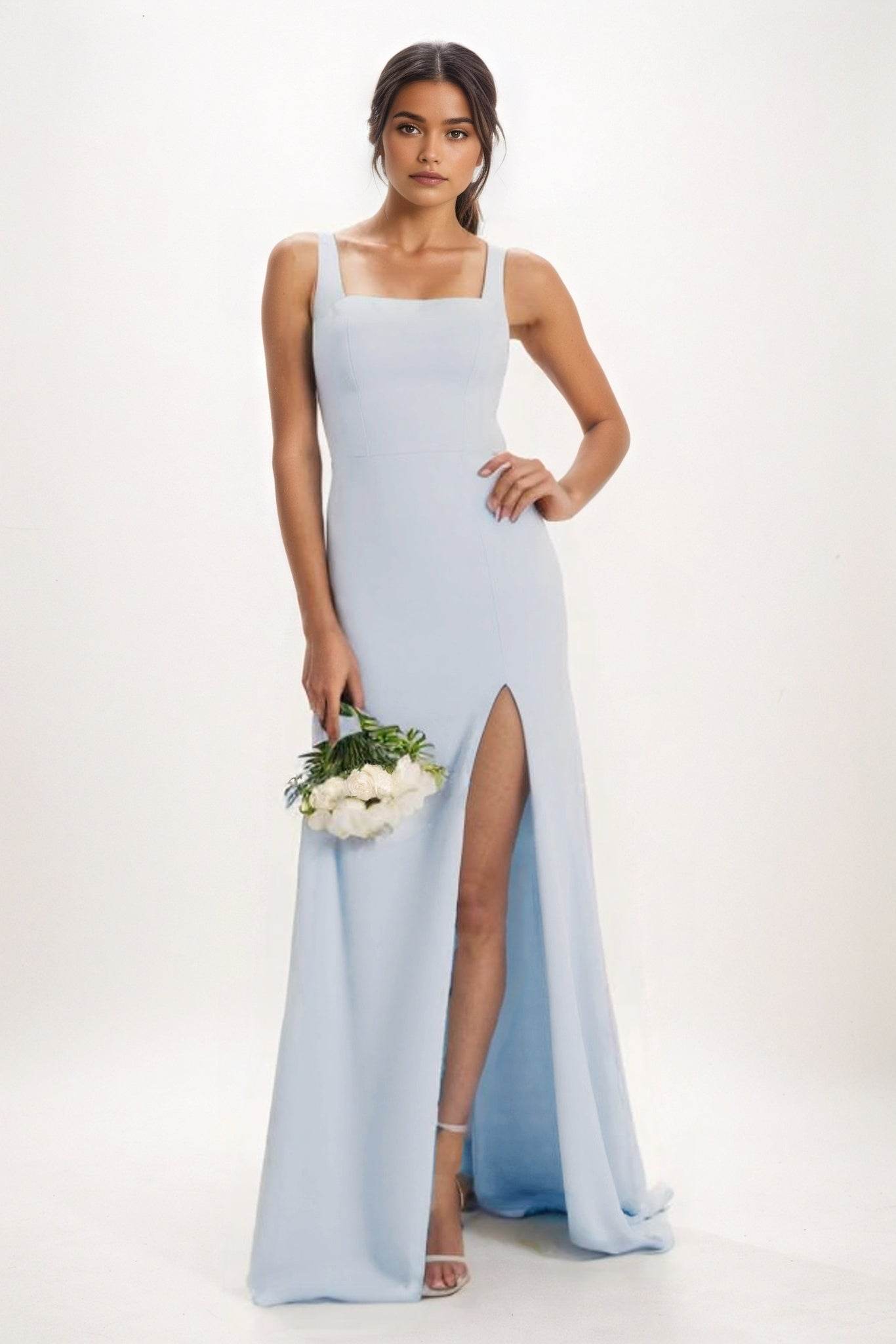 Sheath-Column Maxi Chiffon Bridesmaid Dress CB0826