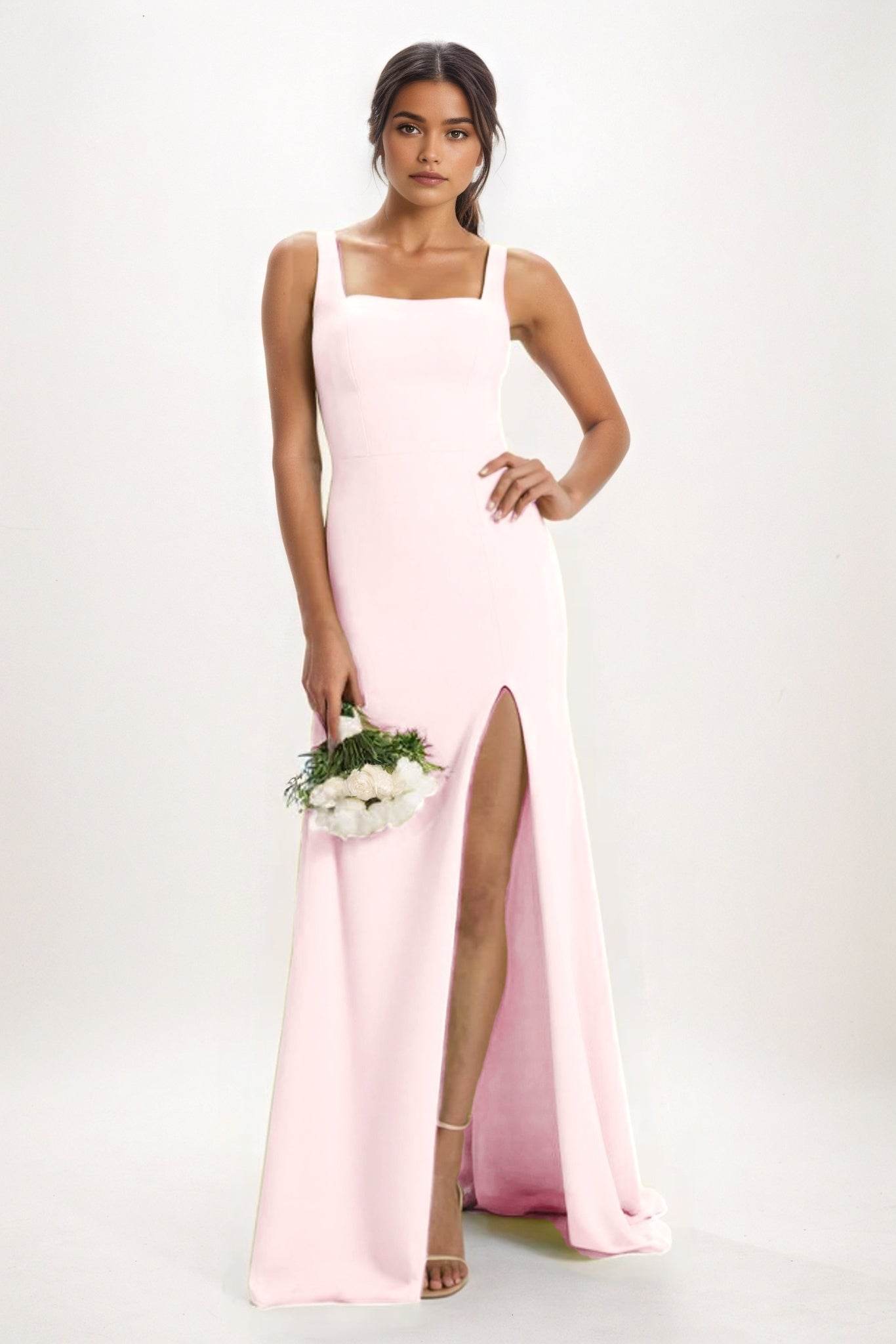 Sheath-Column Maxi Chiffon Bridesmaid Dress CB0826