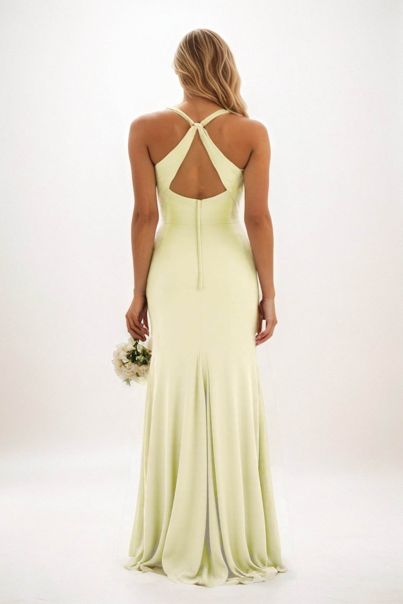 Sheath-Column Maxi Chiffon Bridesmaid Dress CB0827