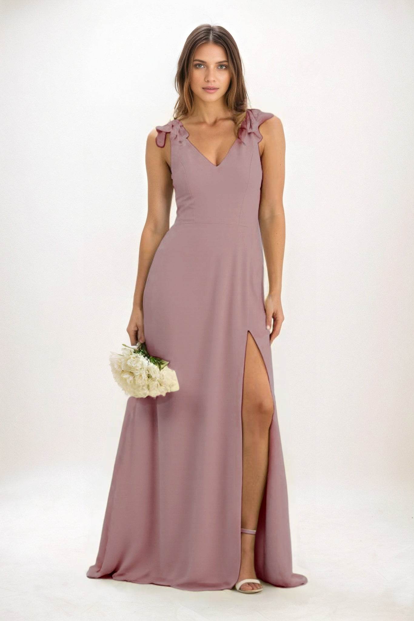A-Line Maxi Chiffon Bridesmaid Dress CB0828