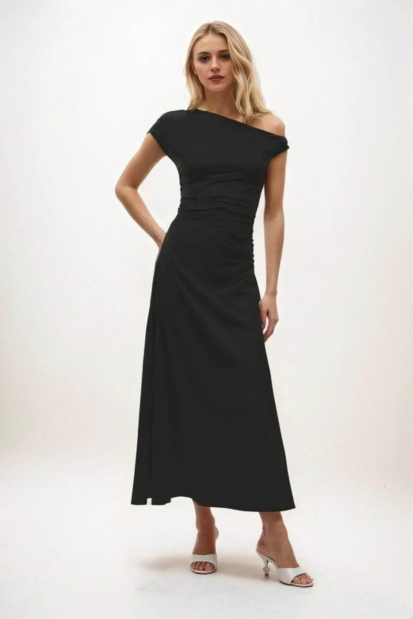 A-Line Midi Luxe Satin Dress CB0830CS