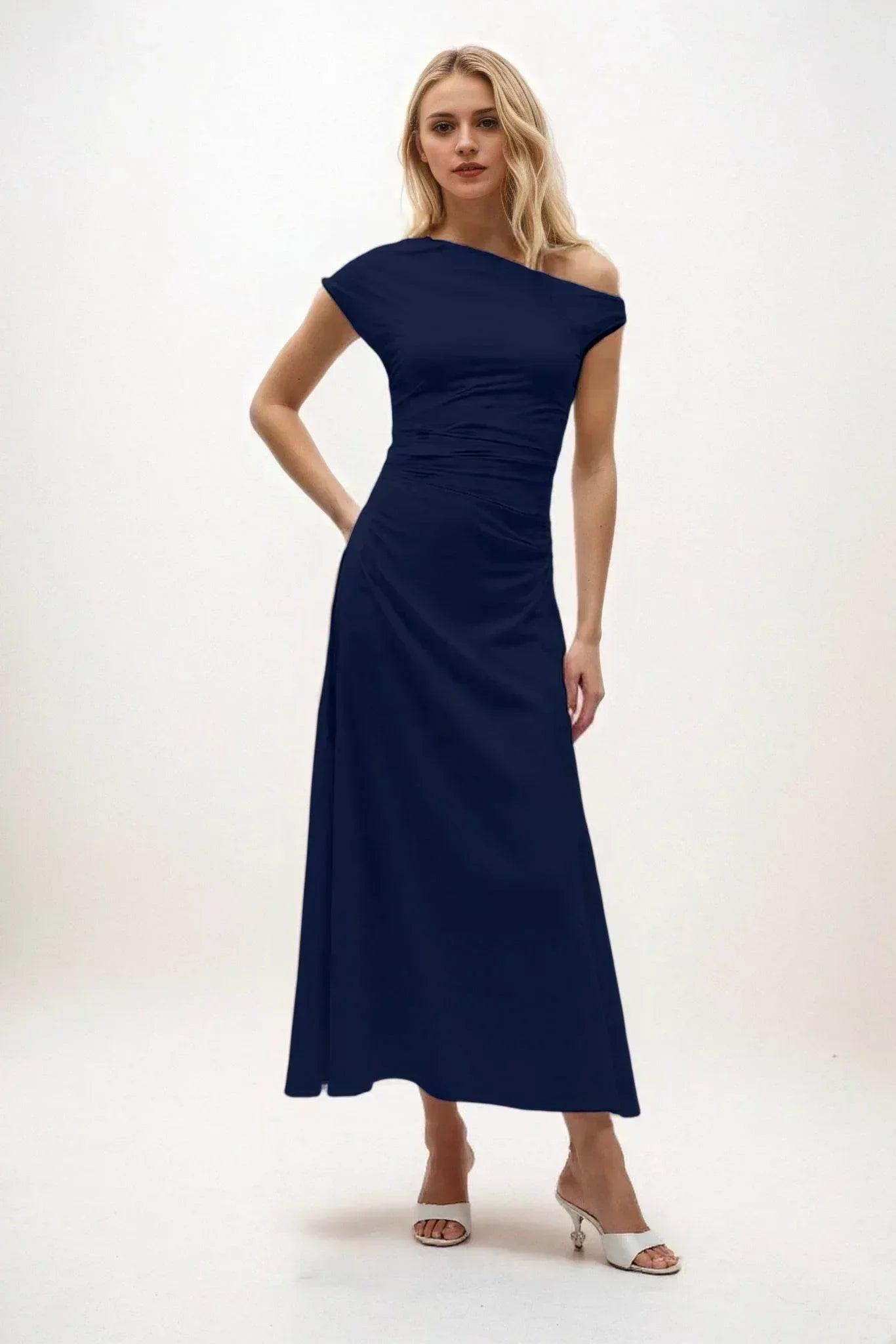 A-Line Midi Luxe Satin Dress CB0830CS
