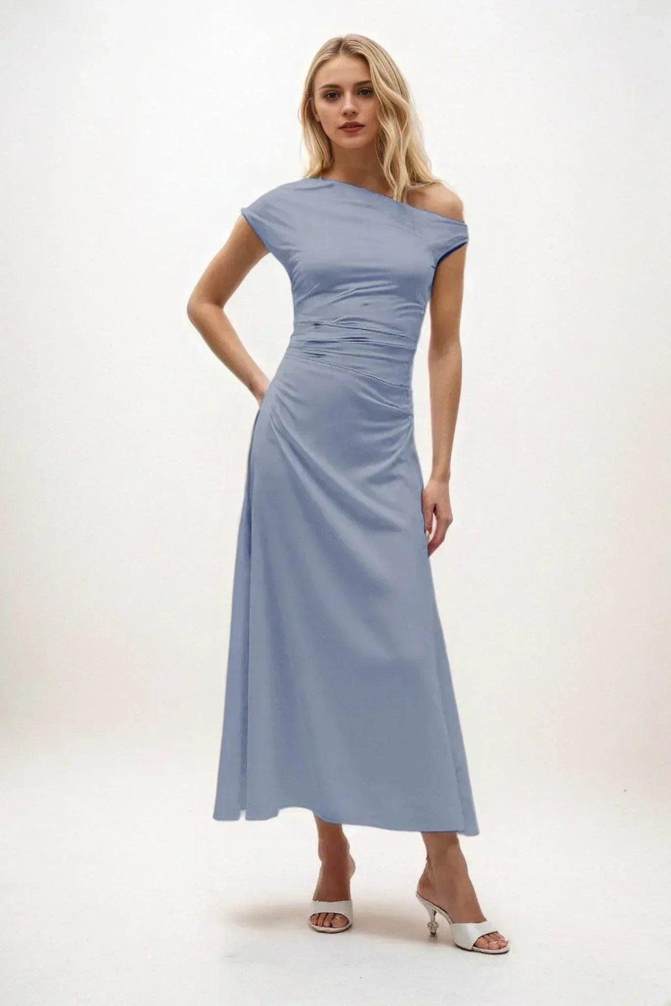 A-Line Midi Luxe Satin Dress CB0830CS