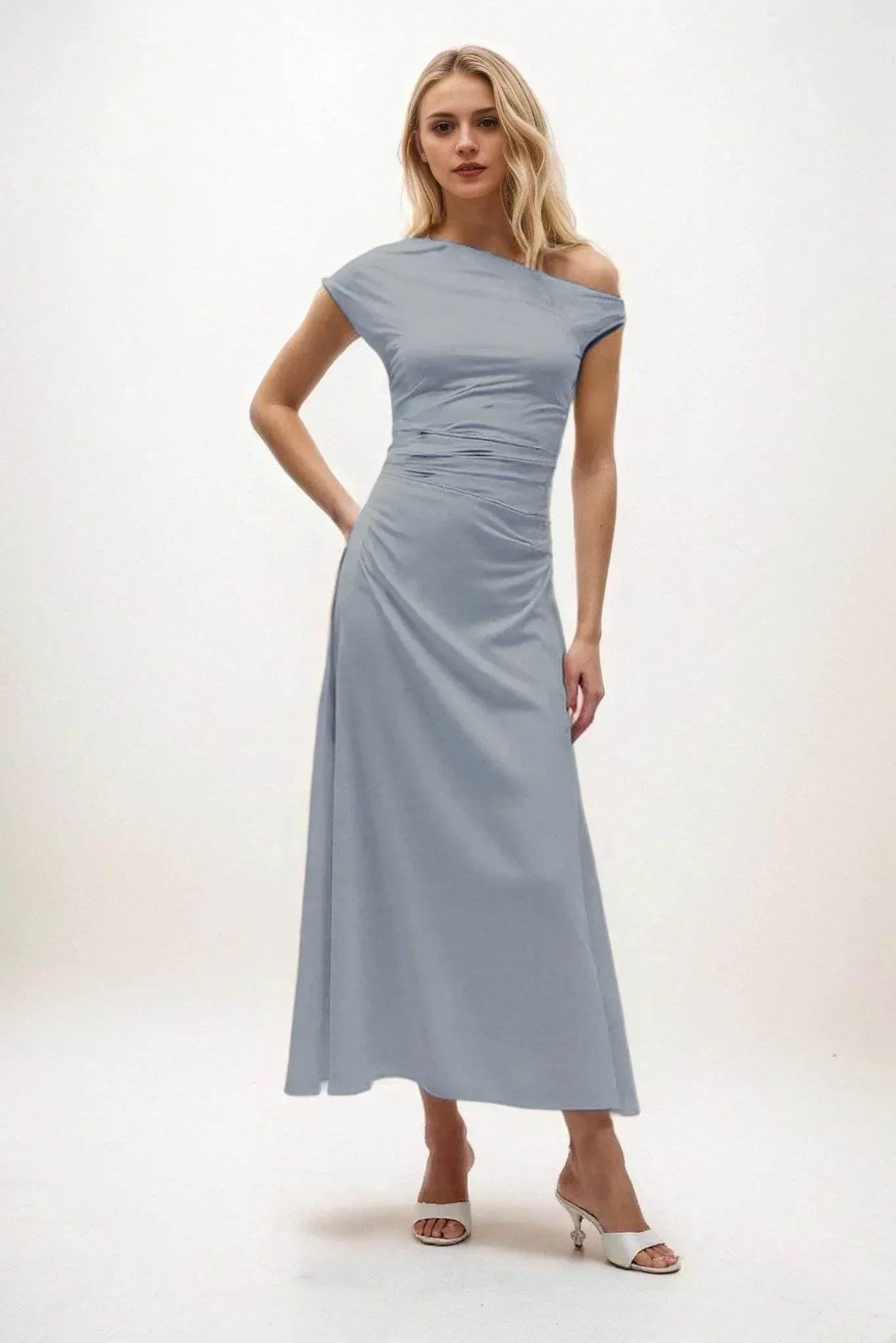 A-Line Midi Luxe Satin Dress CB0830CS