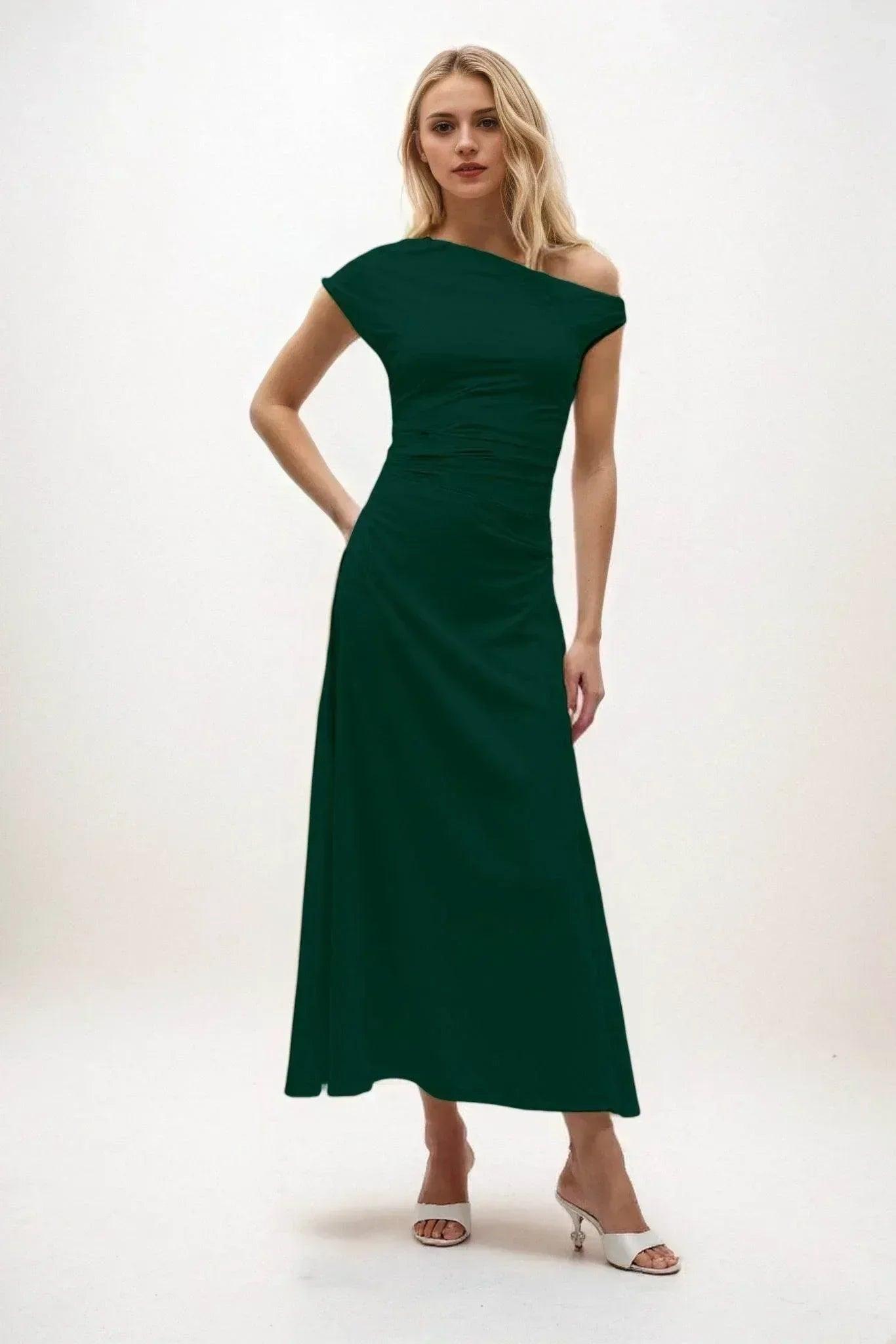 A-Line Midi Luxe Satin Dress CB0830CS