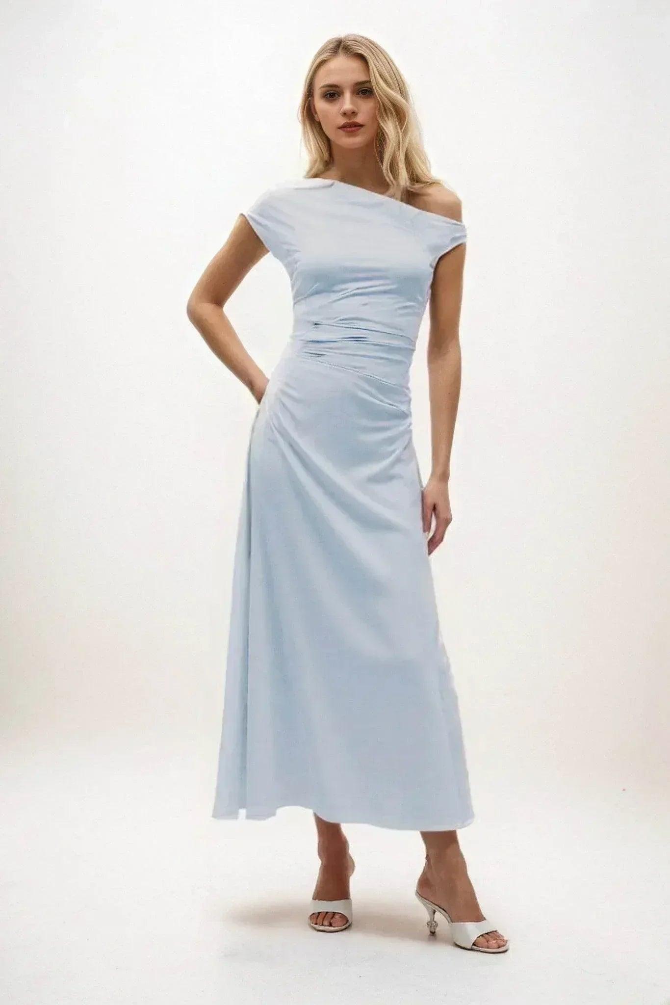 A-Line Midi Luxe Satin Dress CB0830CS