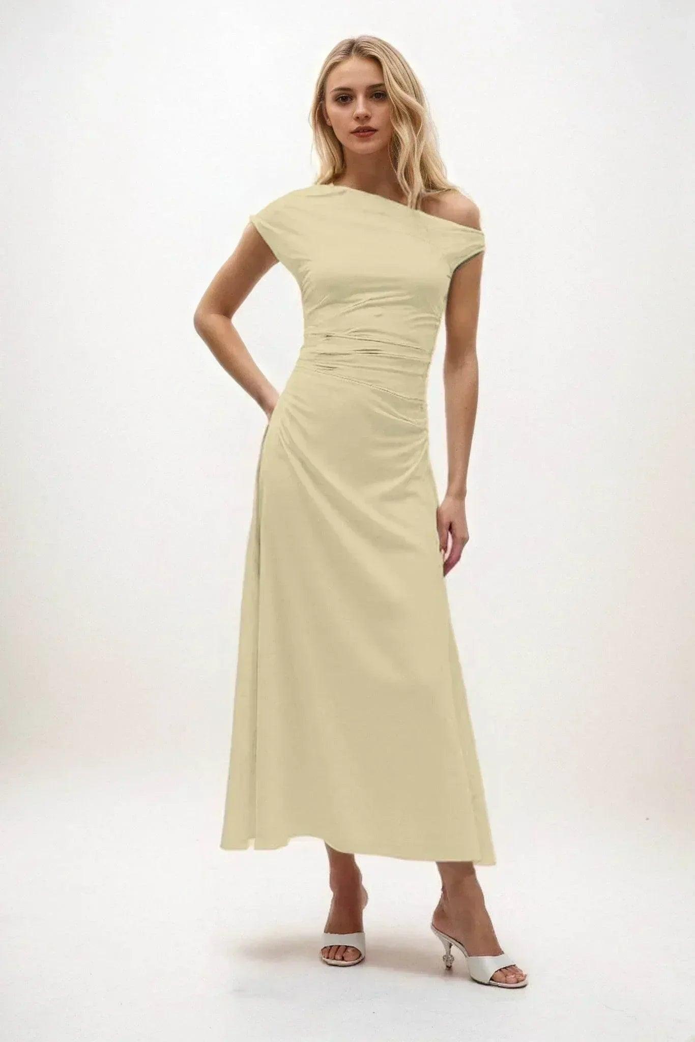 A-Line Midi Luxe Satin Dress CB0830CS