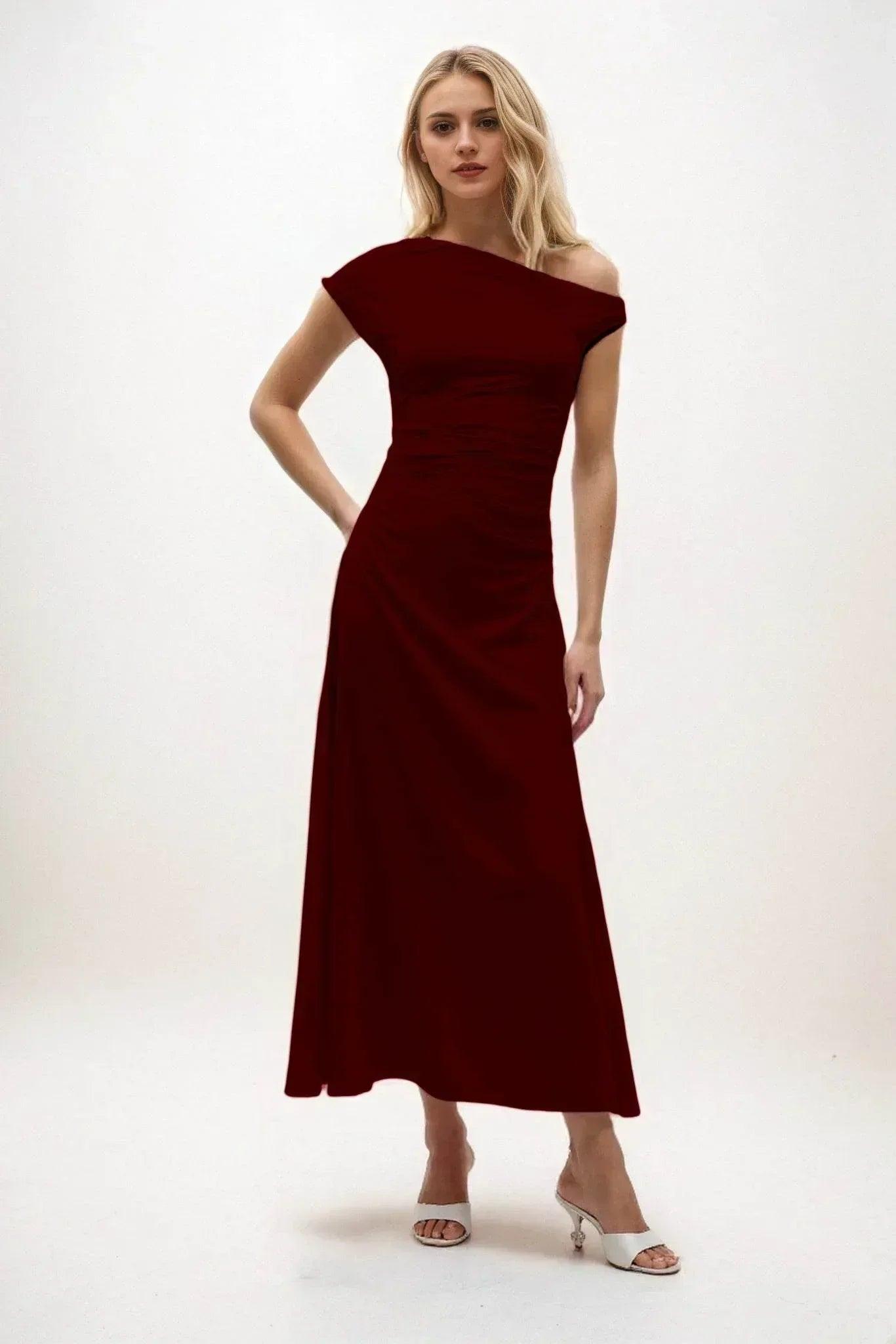 A-Line Midi Luxe Satin Dress CB0830CS