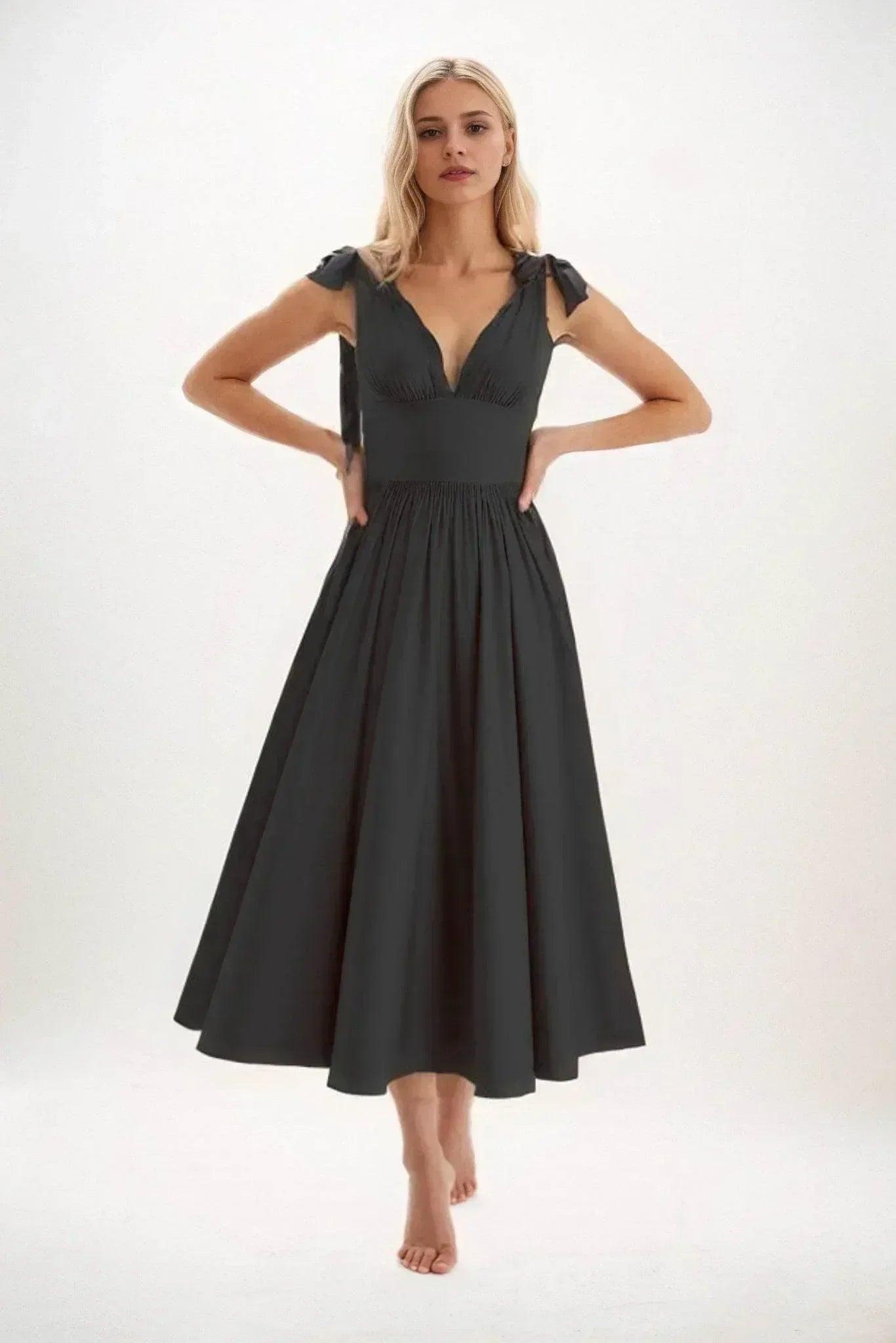 A-Line Midi Luxe Satin Bridesmaid Dress CB0832