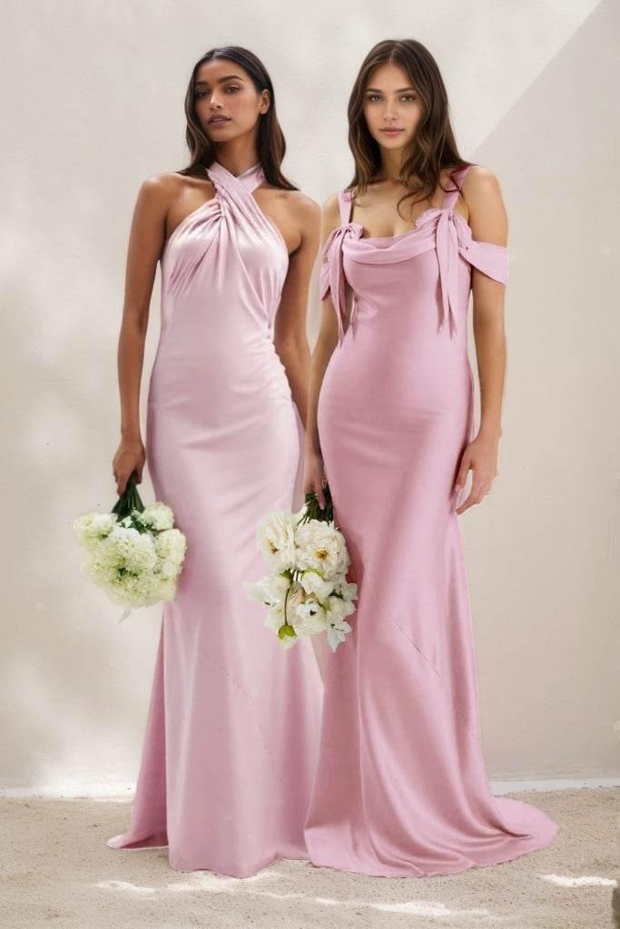 Sheath-Column Maxi Luxe Satin Dress CB0841CS