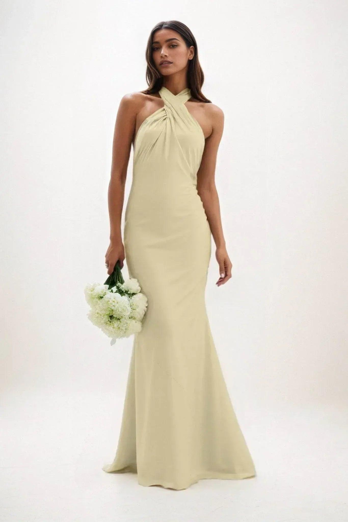 Sheath-Column Maxi Luxe Satin Dress CB0837CS