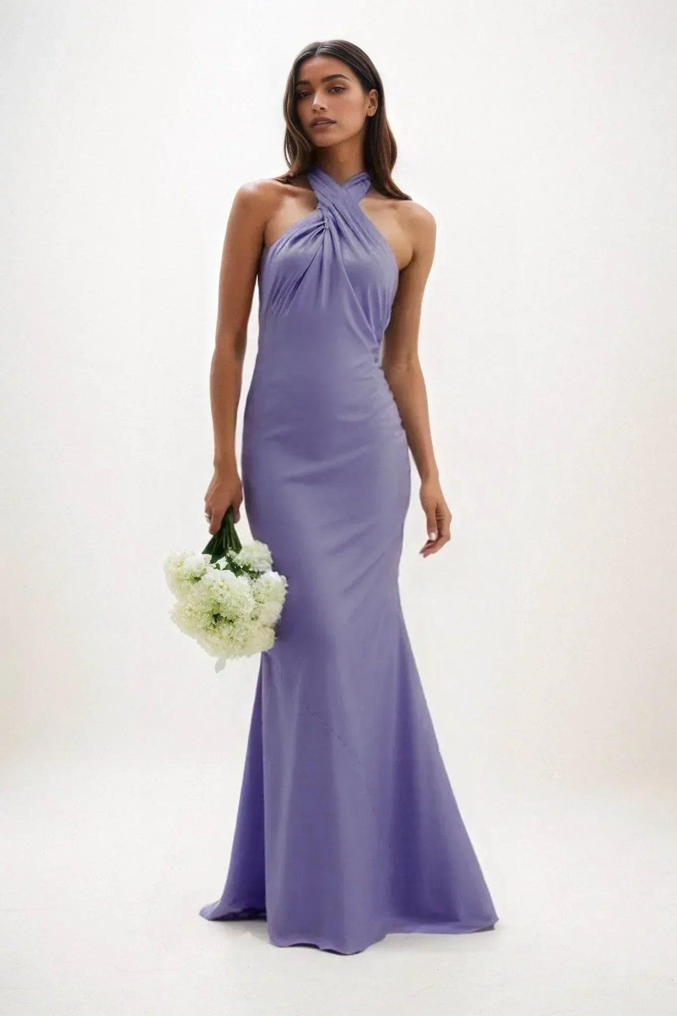 Sheath-Column Maxi Luxe Satin Dress CB0837CS