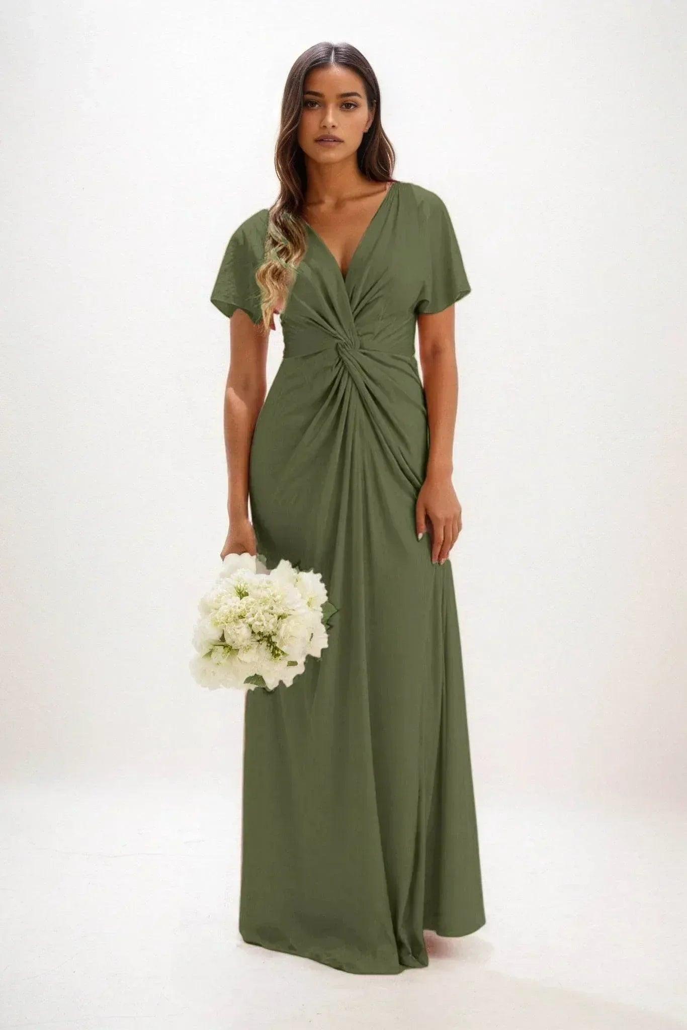 A-Line Maxi Luxe Satin Dress CB0838CS