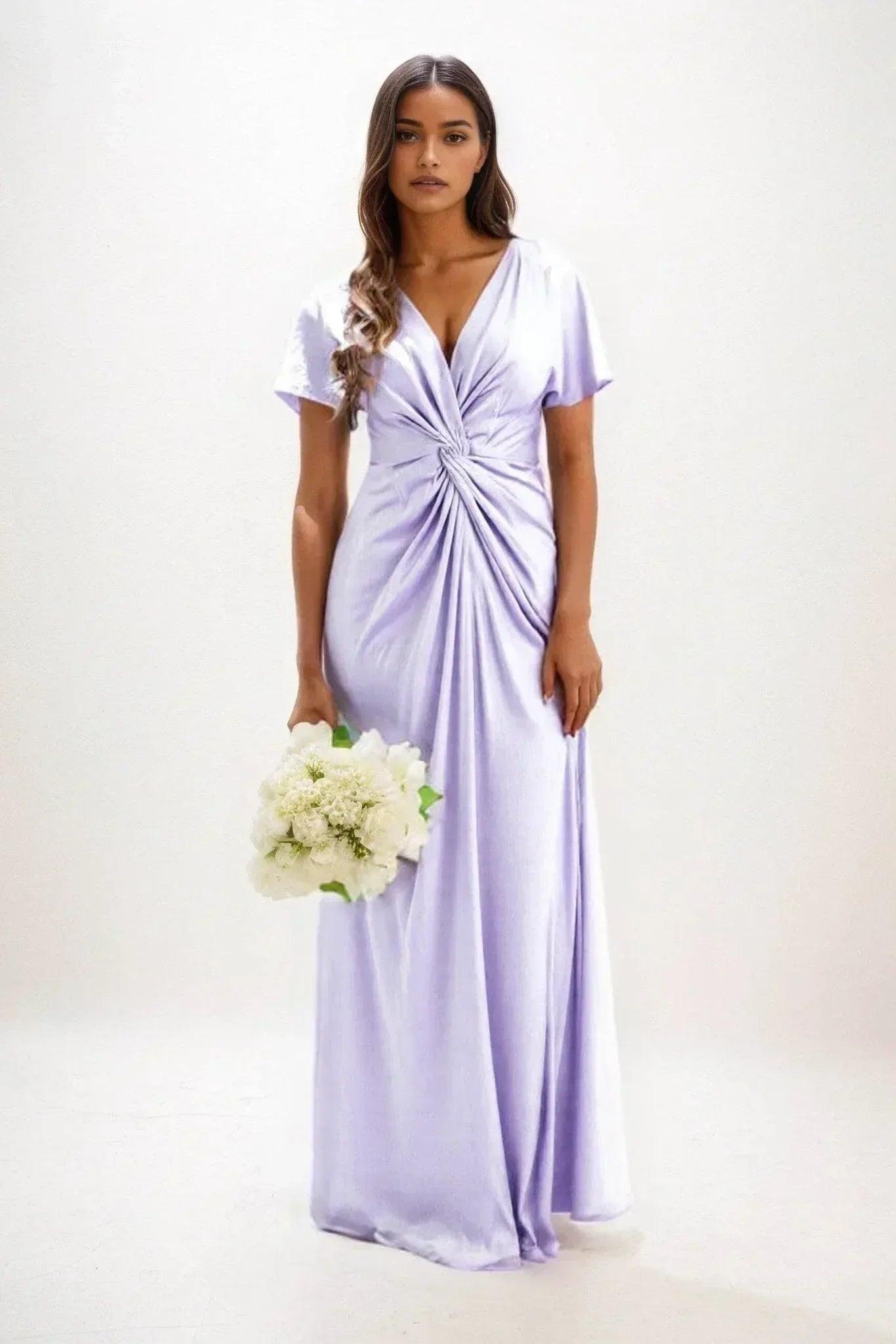 A-Line Maxi Luxe Satin Dress CB0838CS