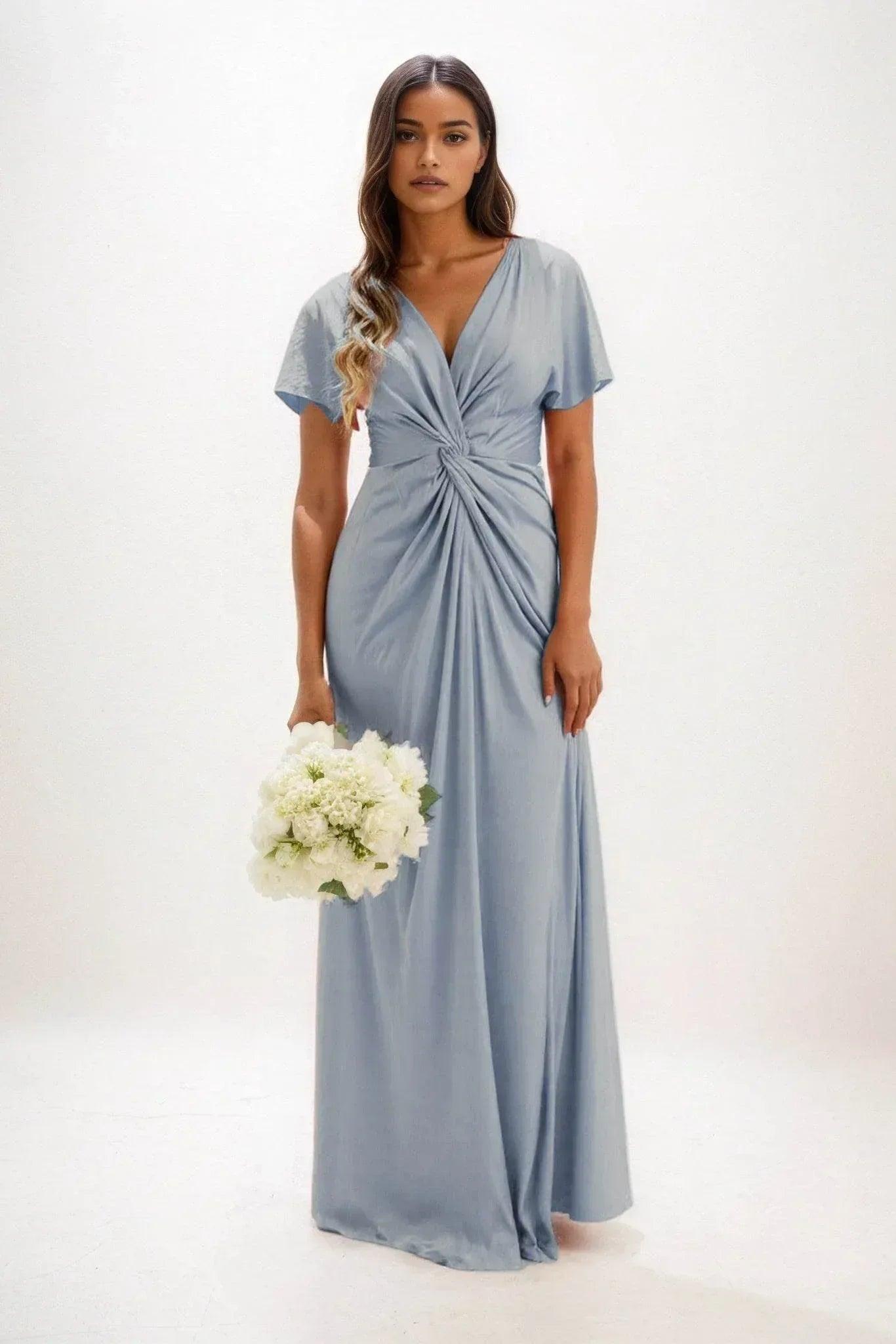 A-Line Maxi Luxe Satin Dress CB0838CS