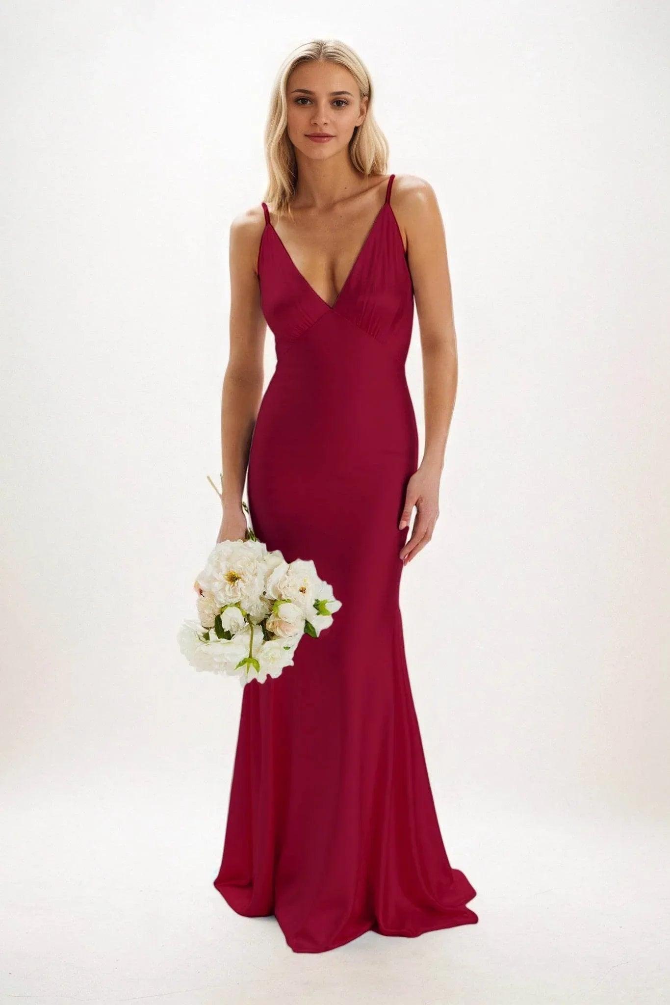 Sheath-Column Maxi Luxe Satin Dress CB0839CS