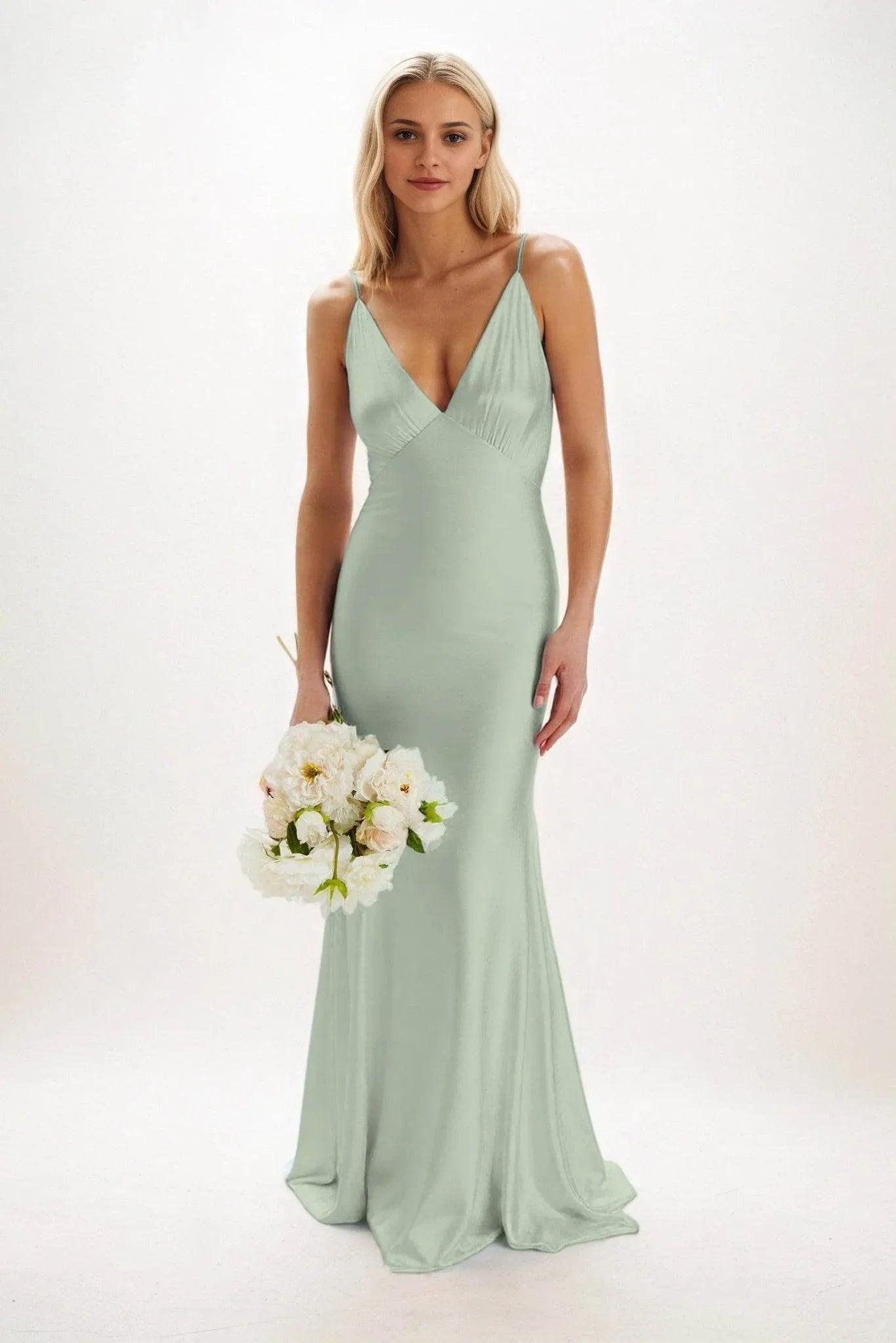 Sheath-Column Maxi Luxe Satin Dress CB0839CS