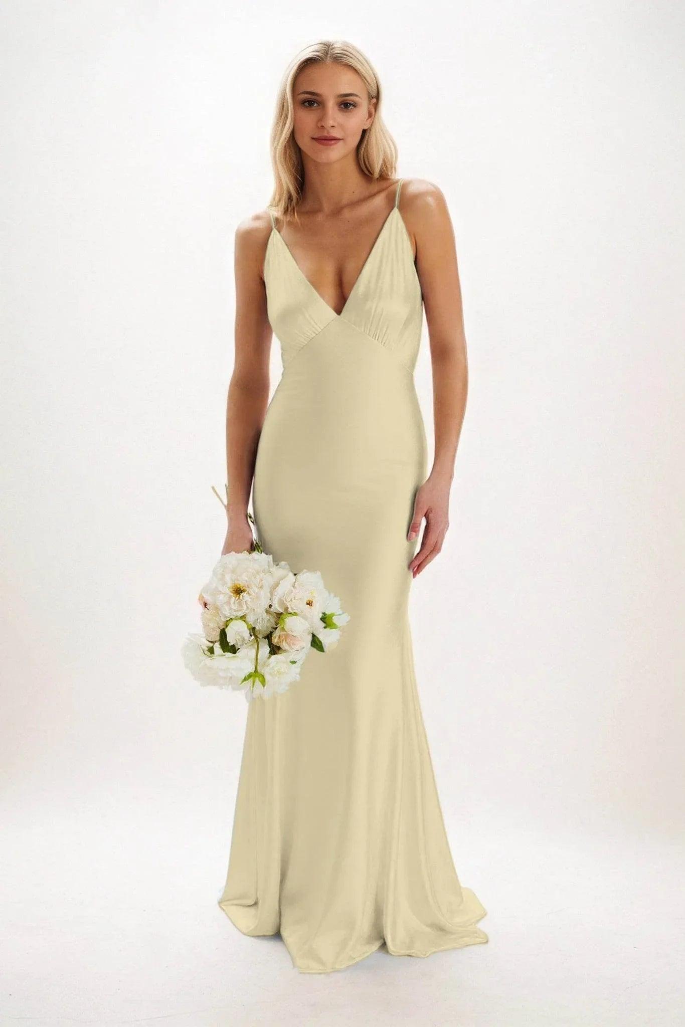Sheath-Column Maxi Luxe Satin Dress CB0839CS