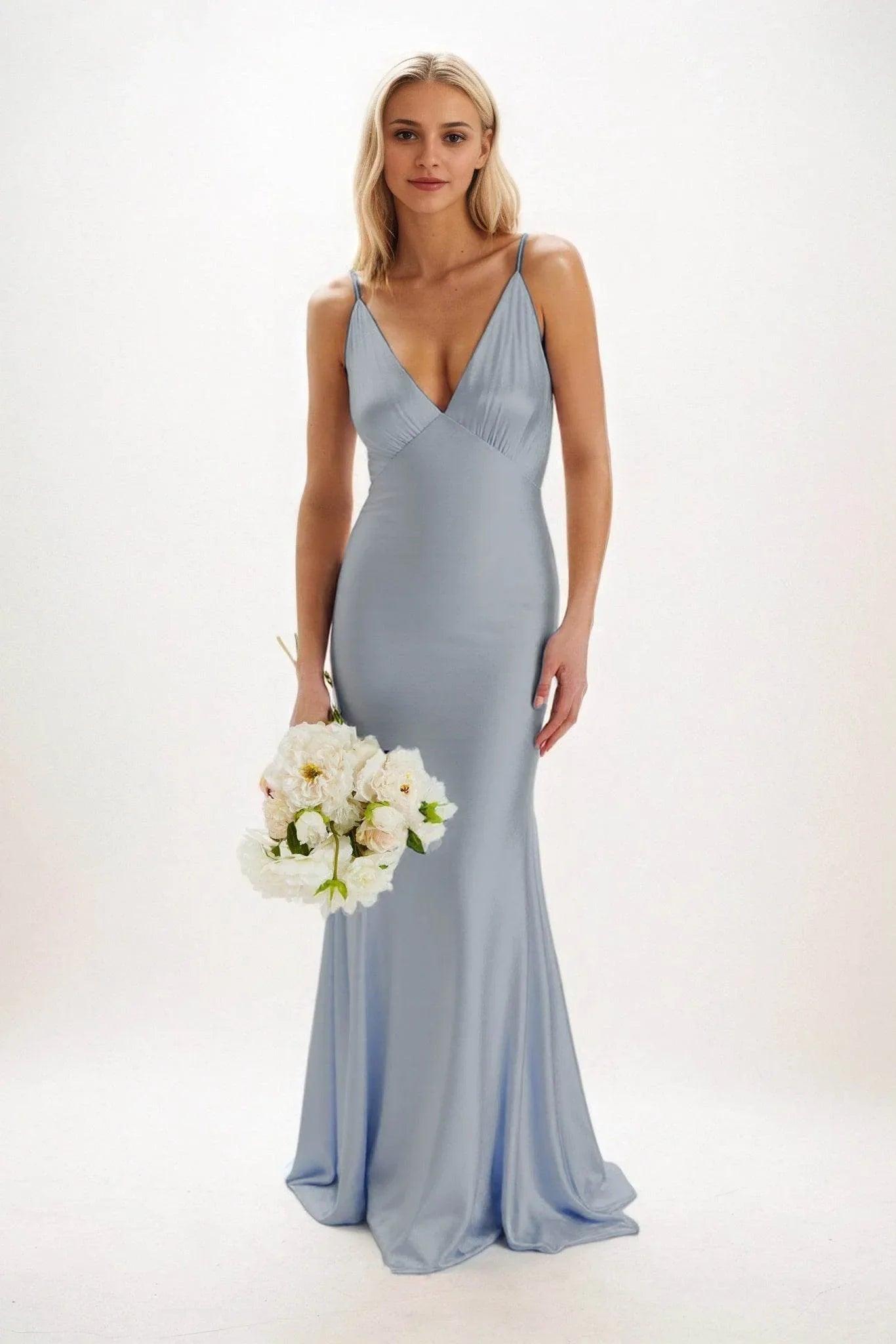 Sheath-Column Maxi Luxe Satin Dress CB0839CS