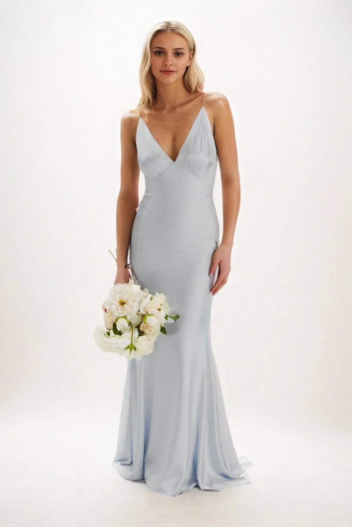 Sheath-Column Maxi Luxe Satin Dress CB0839CS