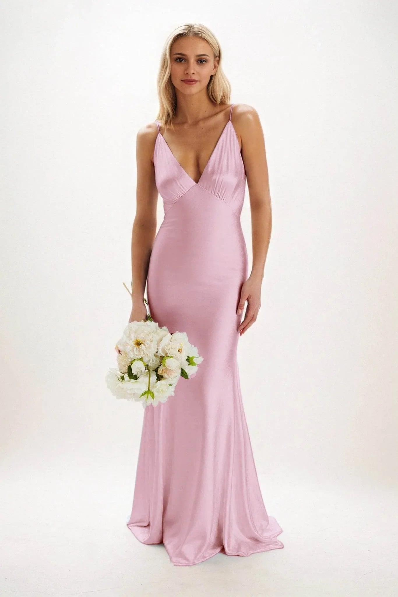 Sheath-Column Maxi Luxe Satin Dress CB0839CS