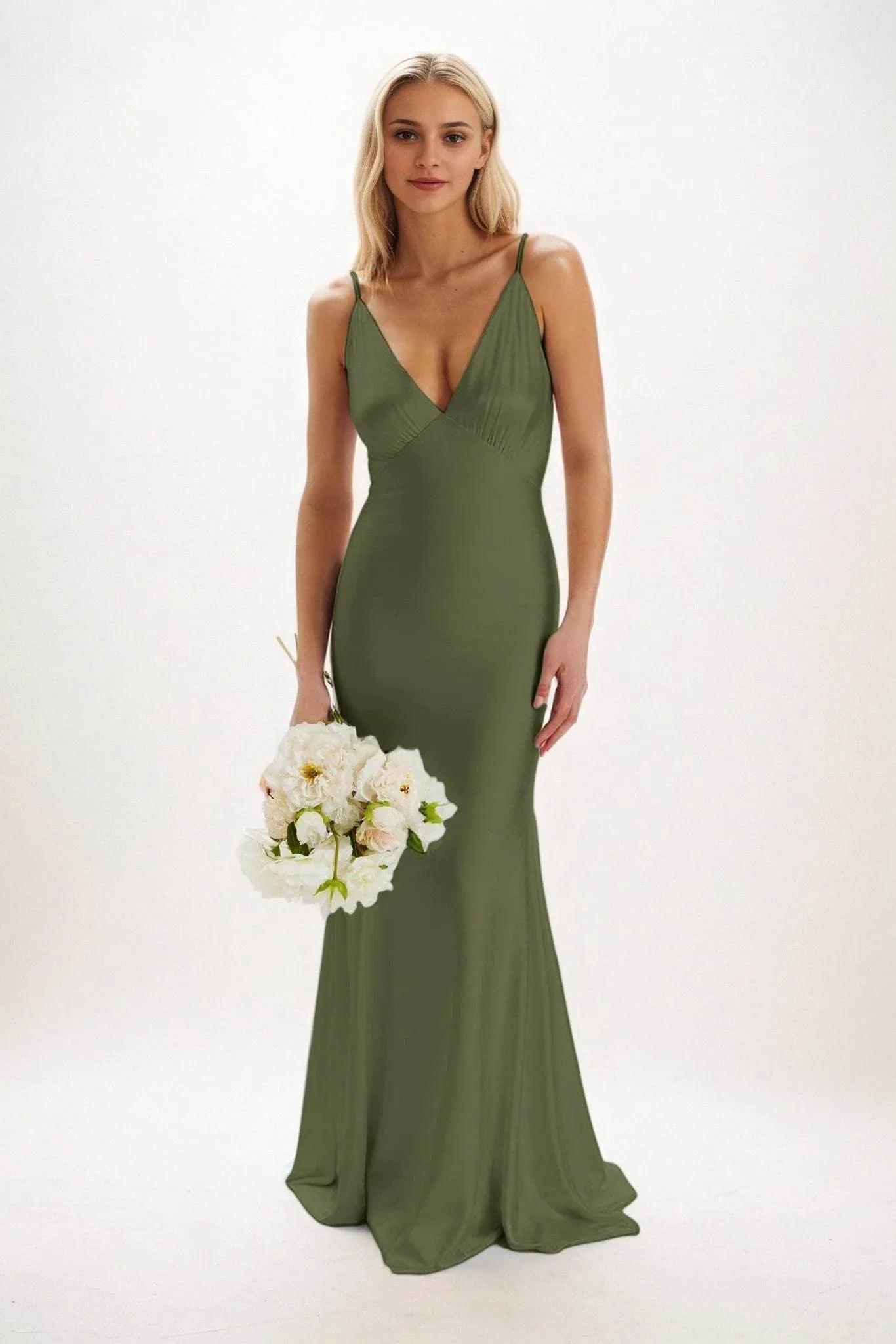 Sheath-Column Maxi Luxe Satin Dress CB0839CS