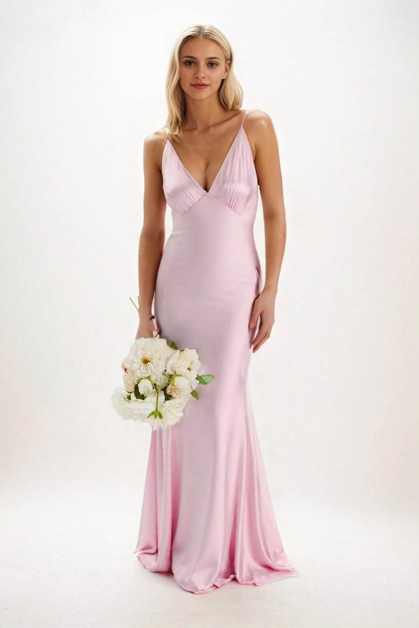 Sheath-Column Maxi Luxe Satin Dress CB0839CS