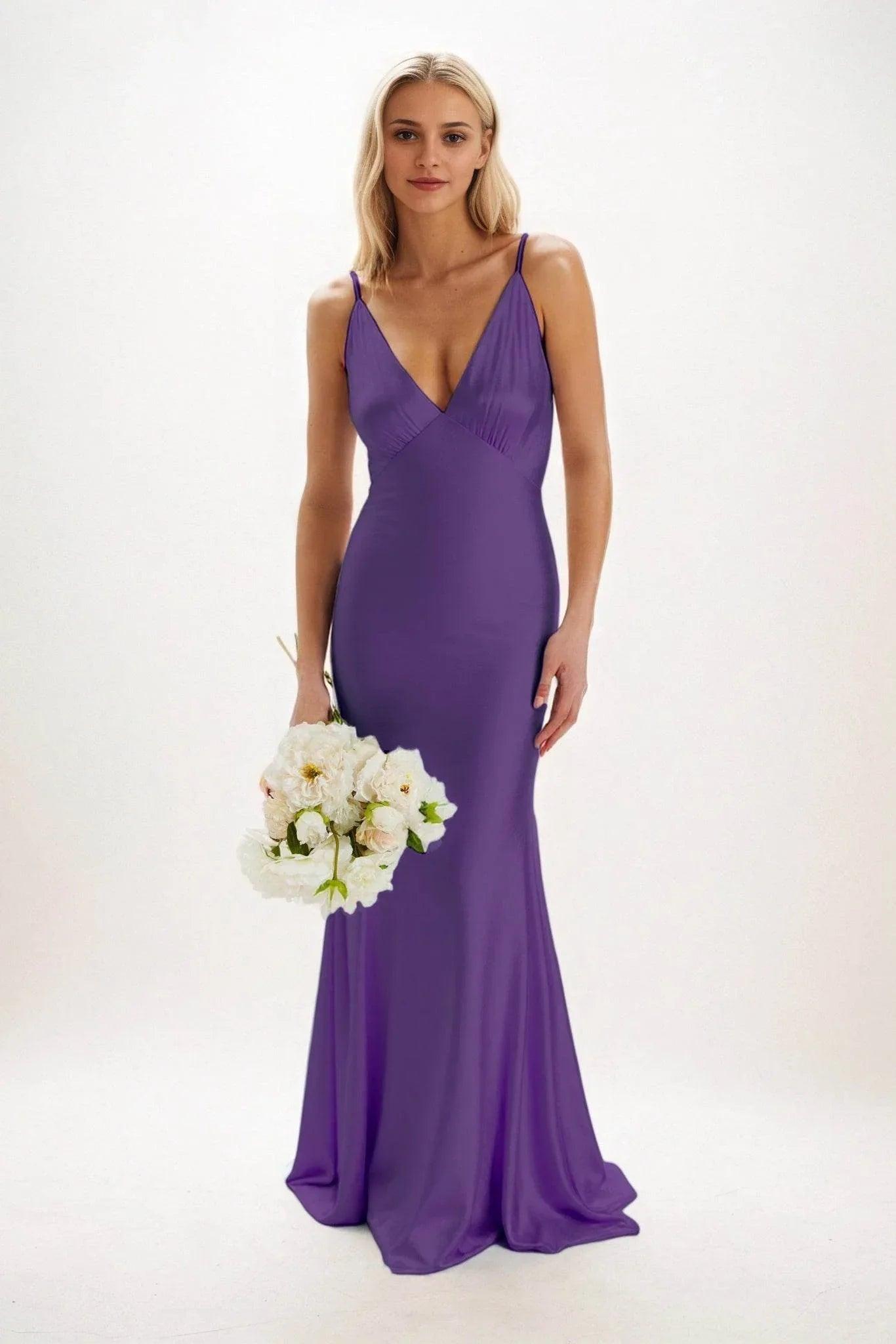 Sheath-Column Maxi Luxe Satin Dress CB0839CS